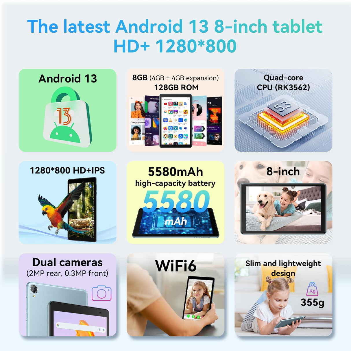 Blackview Tablet Tab 50 8" 4 GB RAM 128 GB Azul