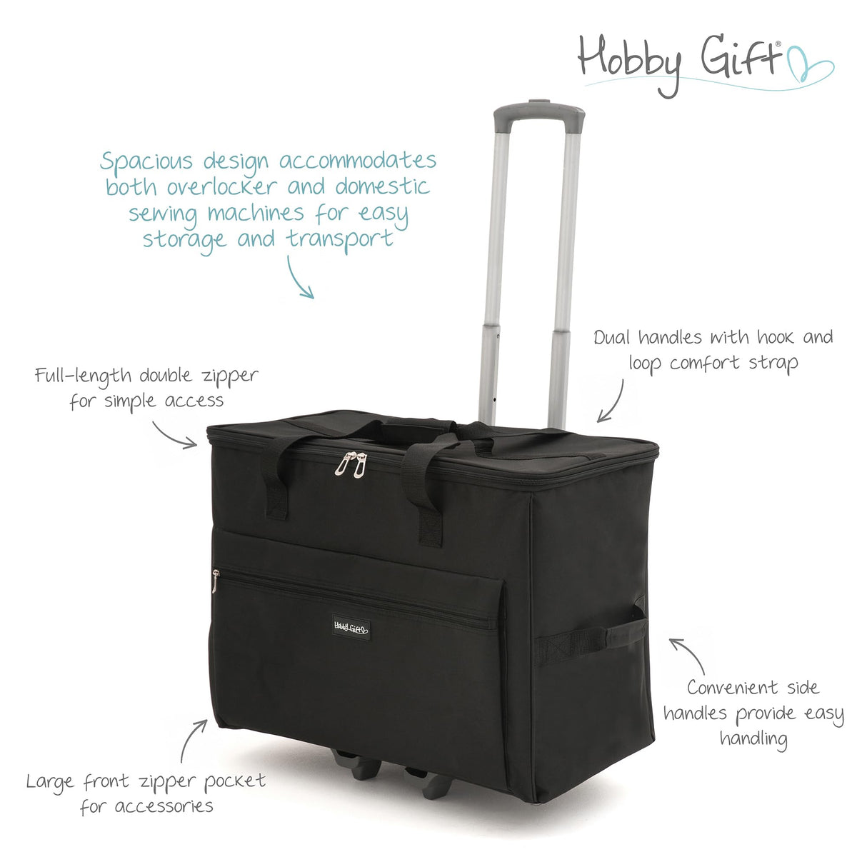 Hobby Gift Hobbygift Bolsa de Almacenamiento para máquina de Coser, Tela, Negro, L