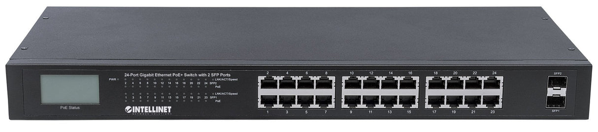 Intellinet PoE+ Switch 24-Port GIGABIT MIT 2 SFP-Ports 370W