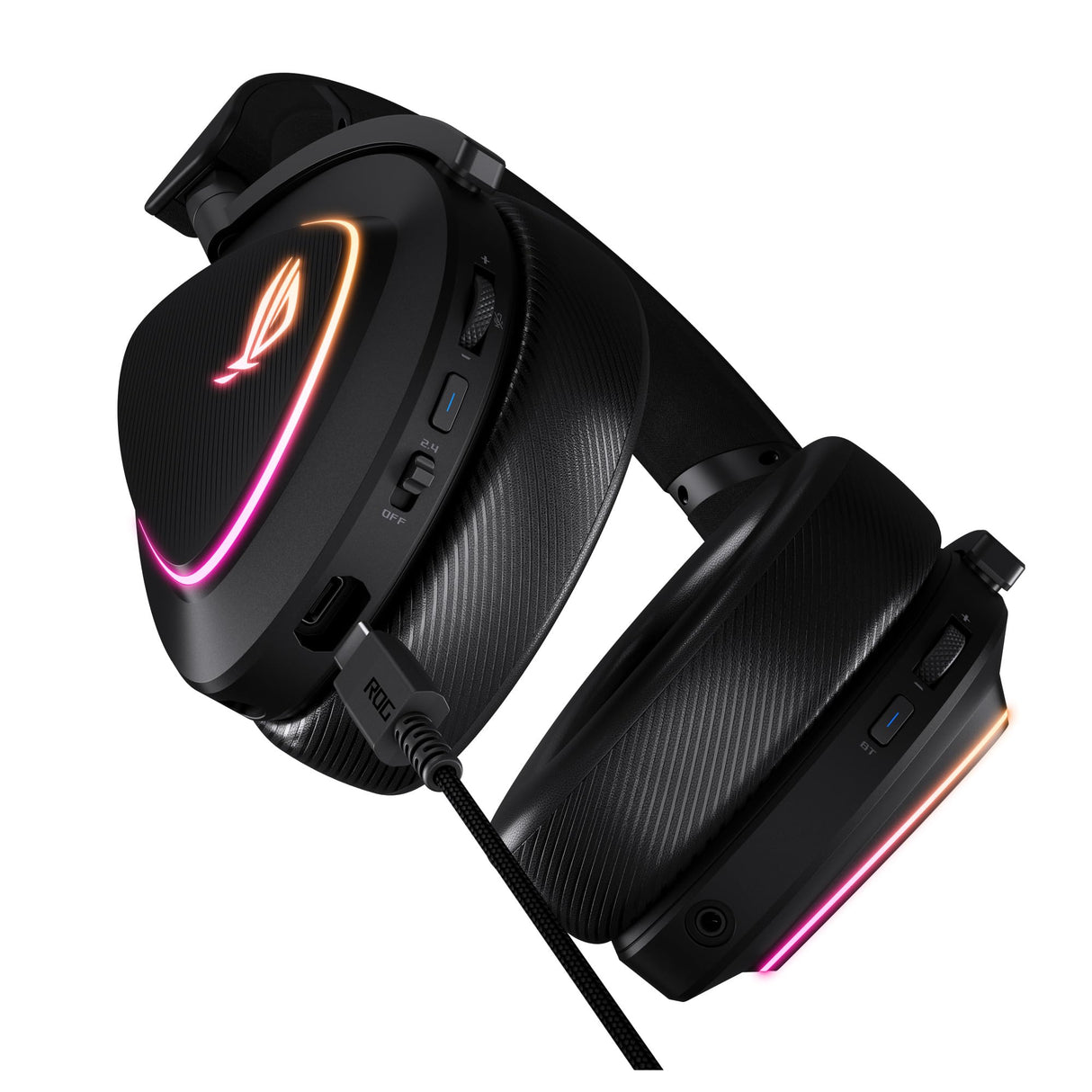 ASUS ROG Delta II - Auriculares Gaming inalámbricos (Controladores de 50 mm, ROG SpeedNova, micrófono 10 mm, 153 h de batería, DualFlow, BT, 2.4 GHz, 3.5 mm, para PC, Switch, PS4, PS5, Xbox), Negro