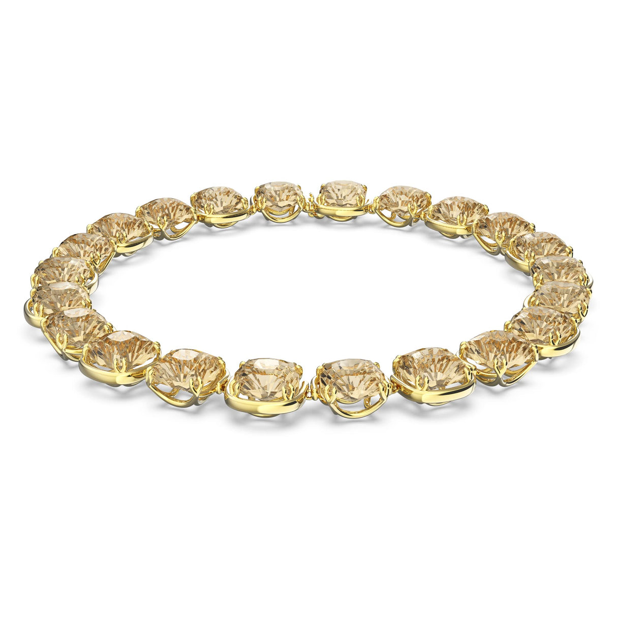Swarovski Gargantilla Harmonia para Mujer, con Cristal Color Topacio de Talla Cojín, en Baño Tono Oro, Colección Harmonia de Swarovski