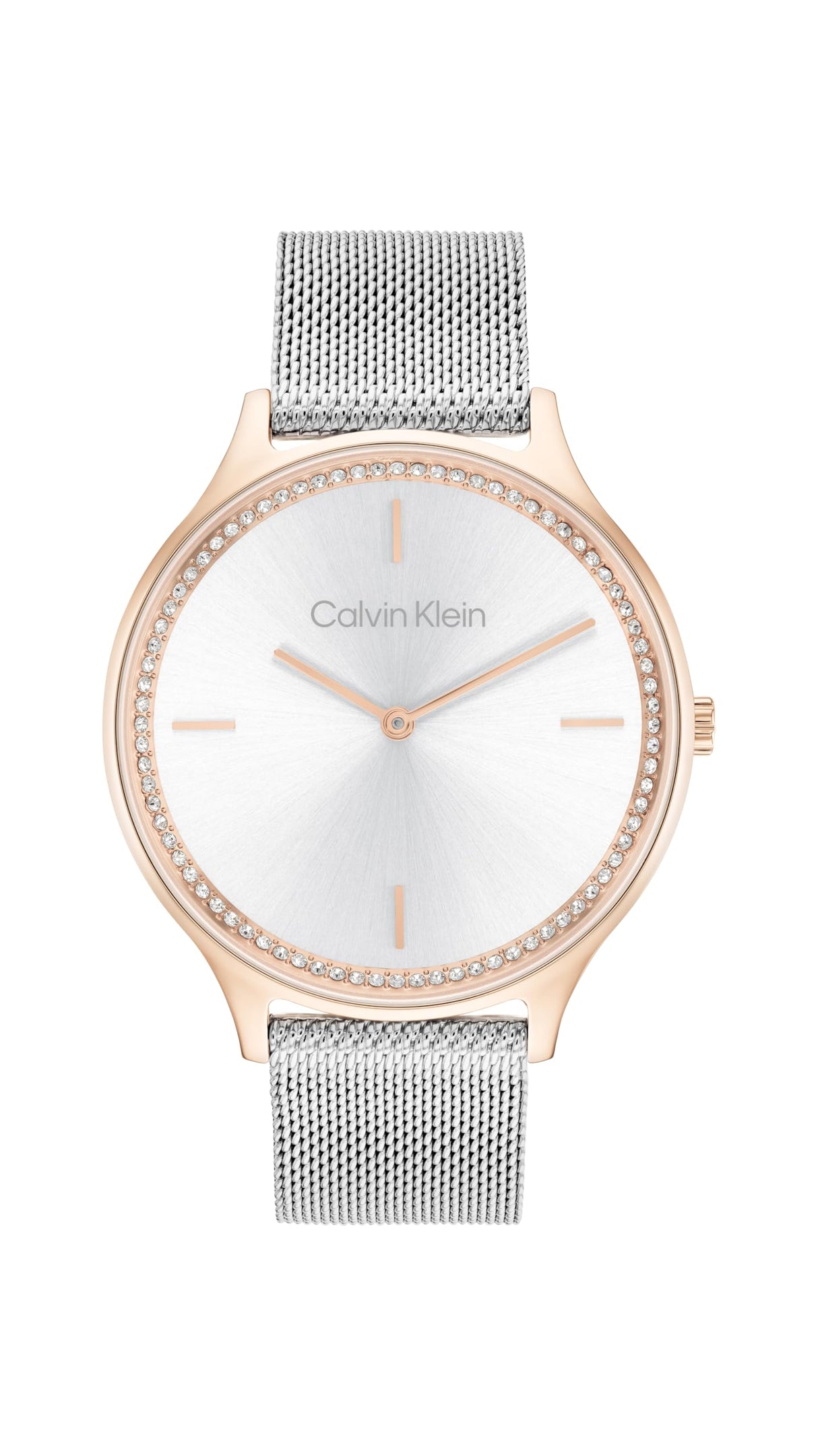 Calvin Klein Reloj De Movimiento De Cuarzo De Dos Manecillas para Mujer Colección CK Timeless con Correa de Malla de Acero Inoxidable Plateada - 25100006