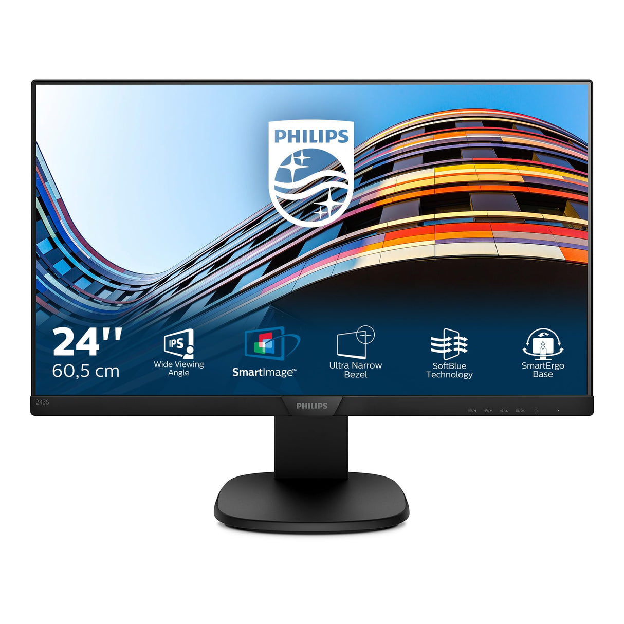 Philips Monitors Philips Monitores 243S7EHMB/00 - Monitor de 23.8 Pulgadas (resolución 1920 x 1080 Pixels, tecnología WLED, Contraste 1000:1, 5 ms, HDMI), Color Negro