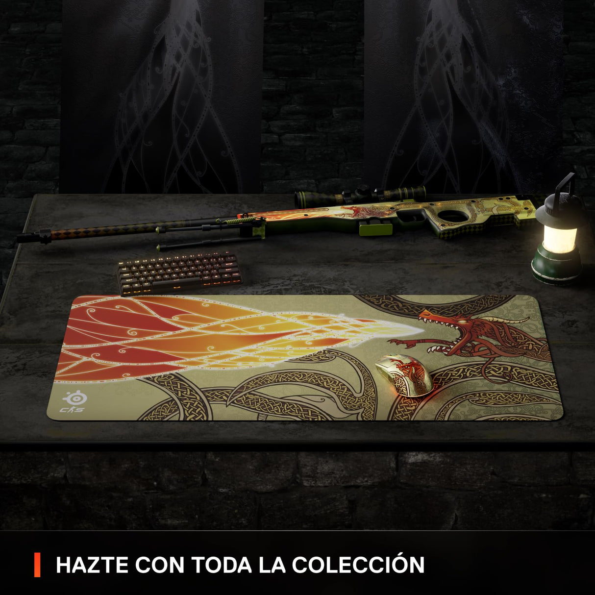 SteelSeries CS2 Dragon Lore Edition ratón inalámbrico Gaming - Counter-Strike - 2,4GHz y Bluetooth - Sensor óptico 18000 dpi TrueMove Air - hasta 200 h de batería - 80M de clics