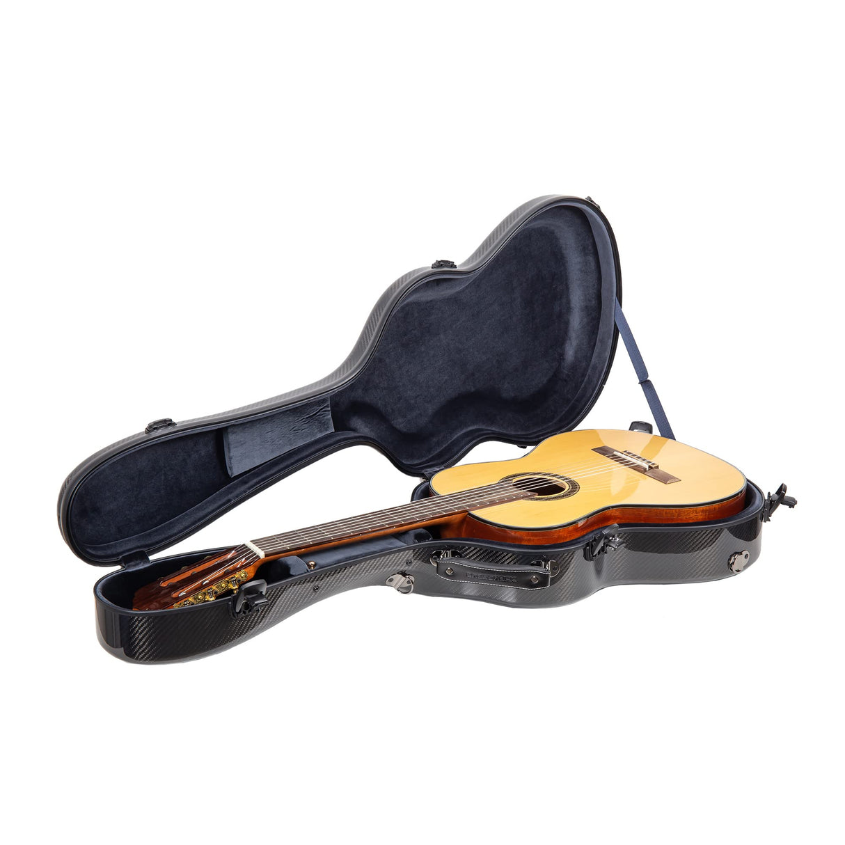 Crossrock Air 4/4 - Funda rígida para guitarra de concierto (100% fibra de carbono, con mochila y funda protectora), Negro, Clásico