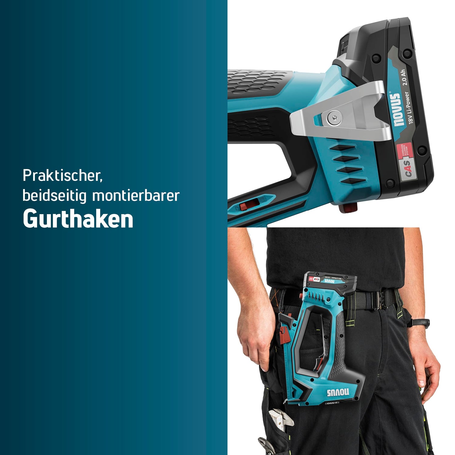 NOVUS TOOLS Juego de grapadora de batería J-551 con 9.800 grapas, para grapas de alambre plano de 6-14 mm y clavos de 16 mm, compatible con batería CAS de iones de litio de 18 V, sin batería ni