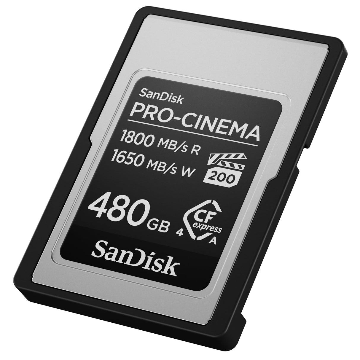 SanDisk Pro-Cinema CFexpress Type A Tarjeta de 480 GB (hasta 1800 MB/s de Velocidad de Lectura y hasta 1650 MB/s de Escritura, 4K, 6K, 8K, VPG200)