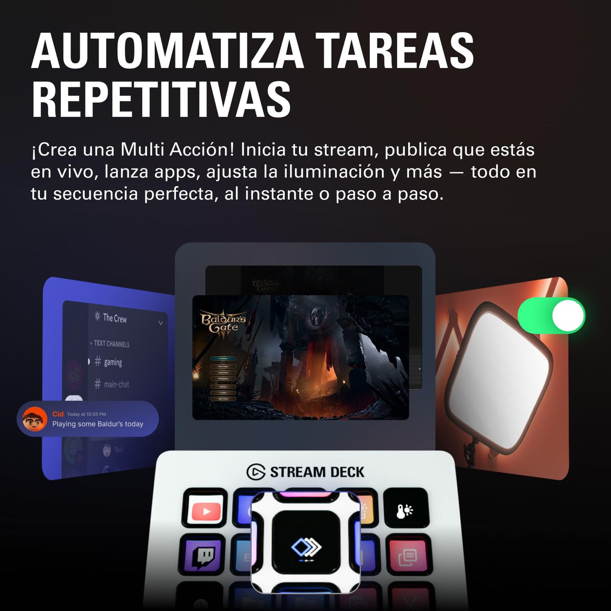 Elgato Stream Deck MK.2 – Controlador de estudio USB, 15 teclas macro, activa acciones en apps y software como OBS, Twitch, YouTube y otros, funciona en Mac y PC