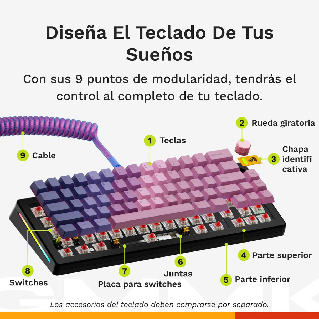 Glorious Gaming GMMK 3 HE Med dynamiska avtryckare, Hall Effect, 8K uppdateringsfrekvens, MX- Och magnetbrytare, 65% kompakt, modulärt packningssystem, doubleshot PBT-tangenter, USA QWERTY - Svart