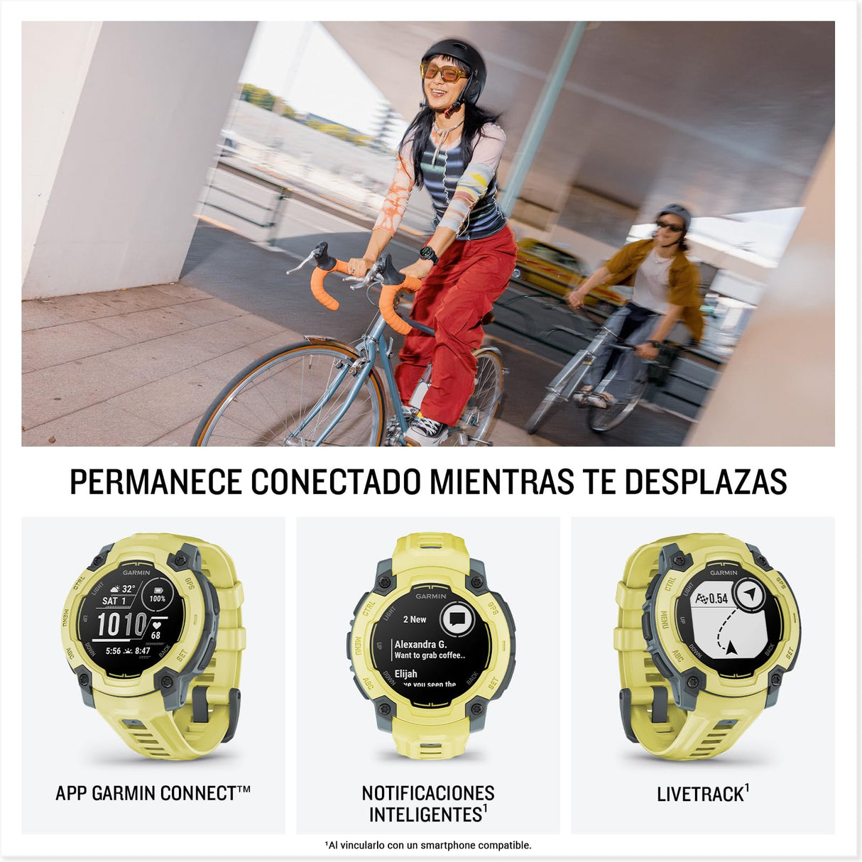 Garmin Instinct E, Reloj Inteligente con GPS, 45 mm, Resistente al Agua, Aplicaciones Deportivas integradas, Monitorización de la Salud, Notificaciones Inteligentes, Amarillo