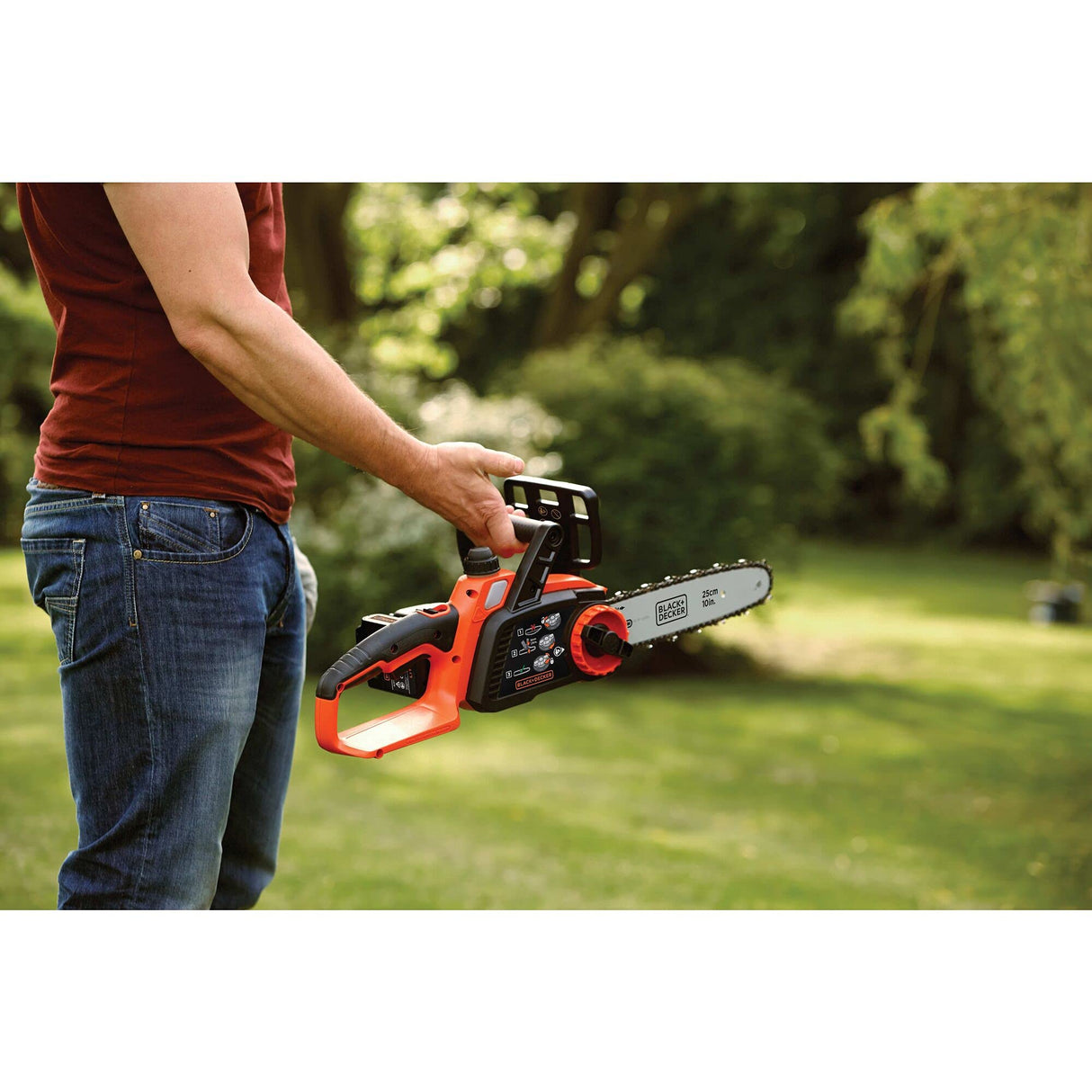 BLACK+DECKER GKC1825L50, Motosierra 18 V 5 Ah y Longitud de Espada 25 cm con Una Batería y Cargador