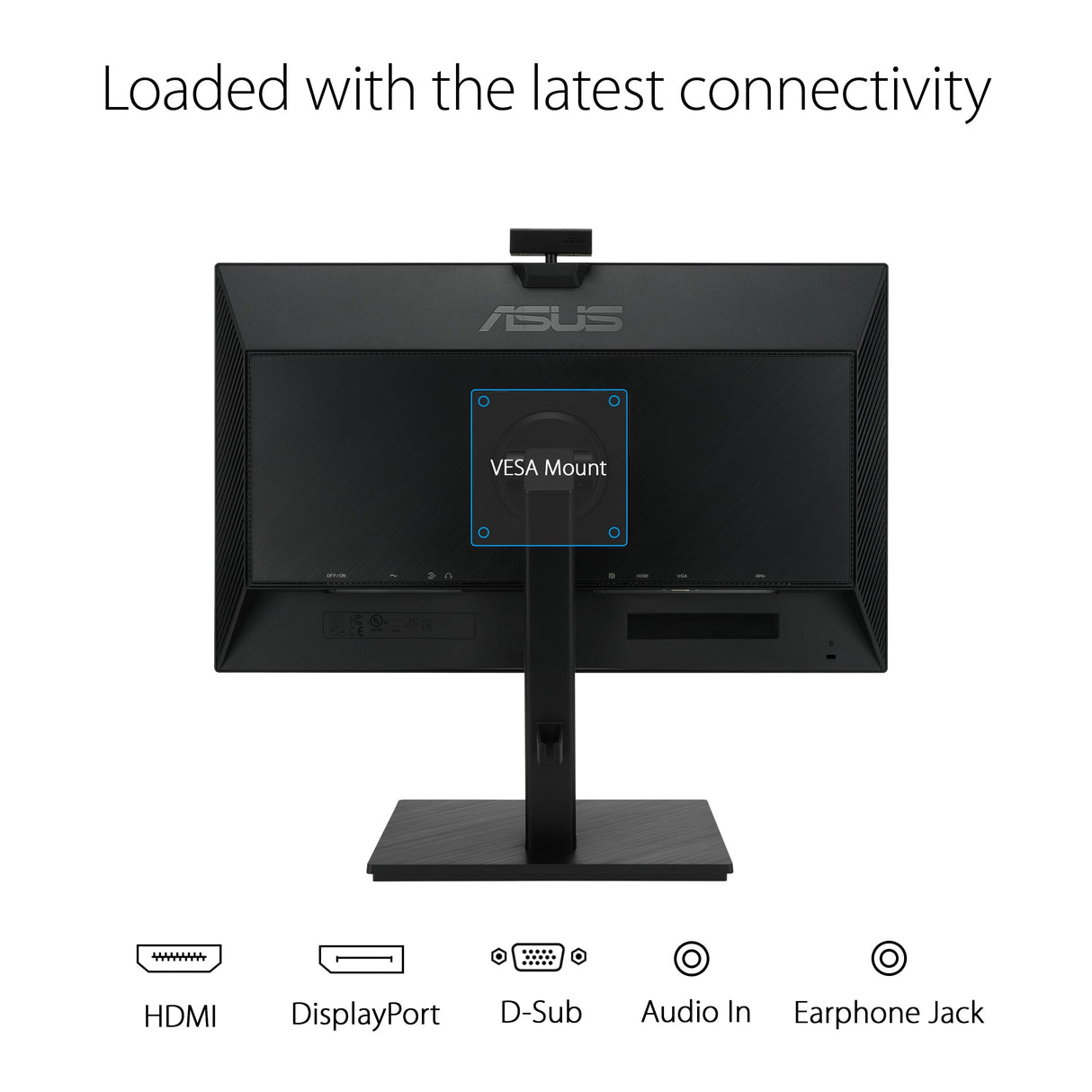 ASUS BE24EQSK - Monitor Profesional de 23.8" FullHD (1920x1080, IPS, 16:9, HDMI, Display Port, 60 Hz, 5 ms, Altavoces 2W x2, cámara Web 2.0M, antiparpadeo, luz Azul de Baja Intensidad), Negro