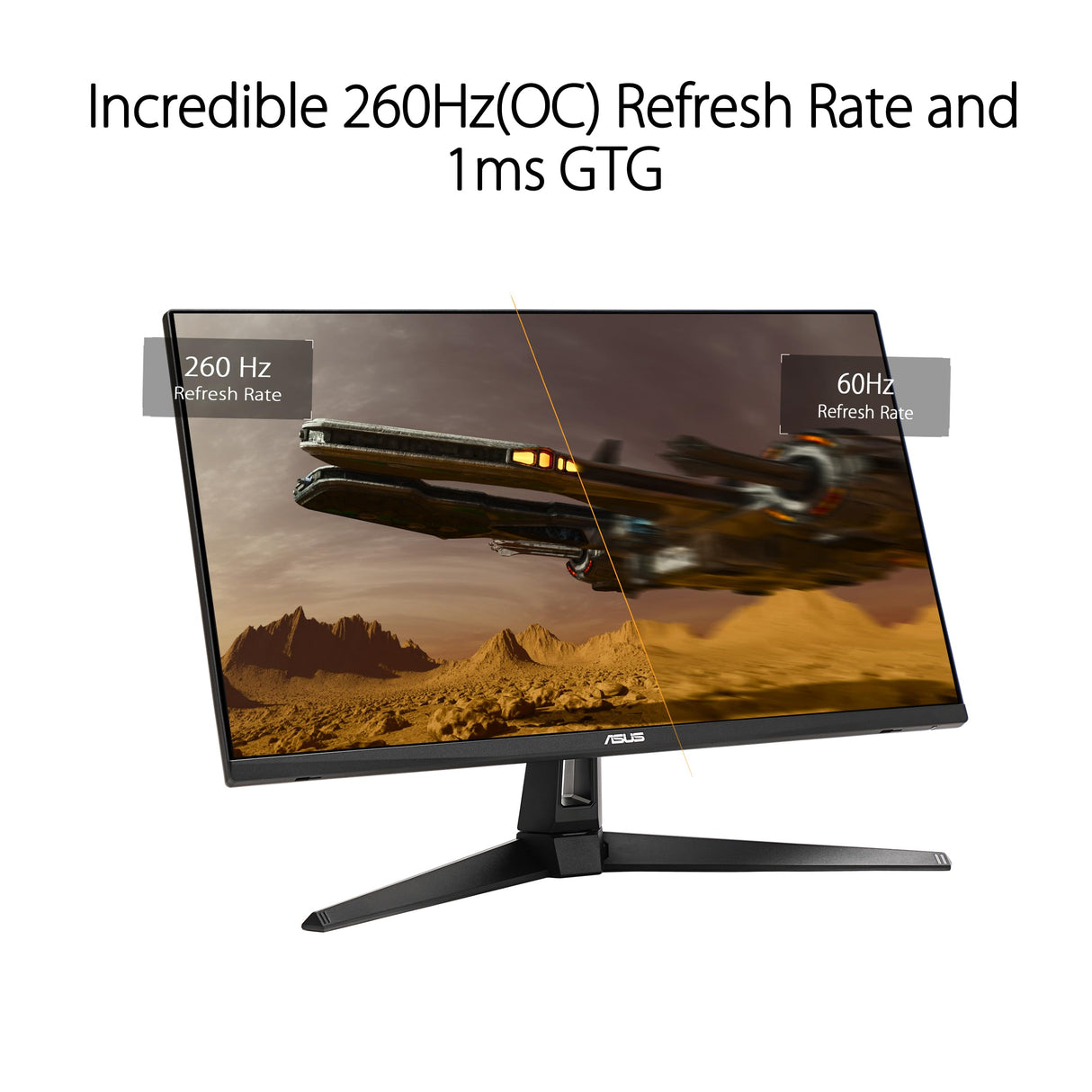 ASUS TUF Gaming VG27AQM1A - Monitor Gaming de 27 Pulgadas, QHD (2560x1440), 260Hz (OC), ELMB Sync, 1ms (GTG), Freesync Premium, Compatible con G-Sync, Variable Overdrive, 90% DCI-P3, DisplayHDR 400