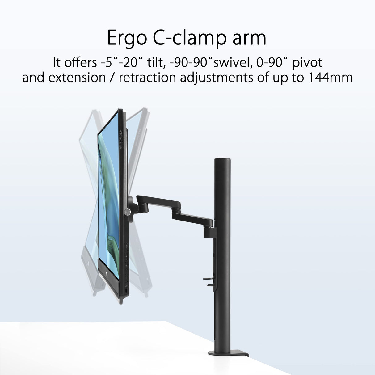 ASUS ZenScreen MB249C - Monitor portátil de 23,8" FHD (1920 x 1080), sin marco, IPS, antirreflejos, USB-C, altavoces, peana, abrazadera en C, gancho para separadores, sostenibilidad ecológica