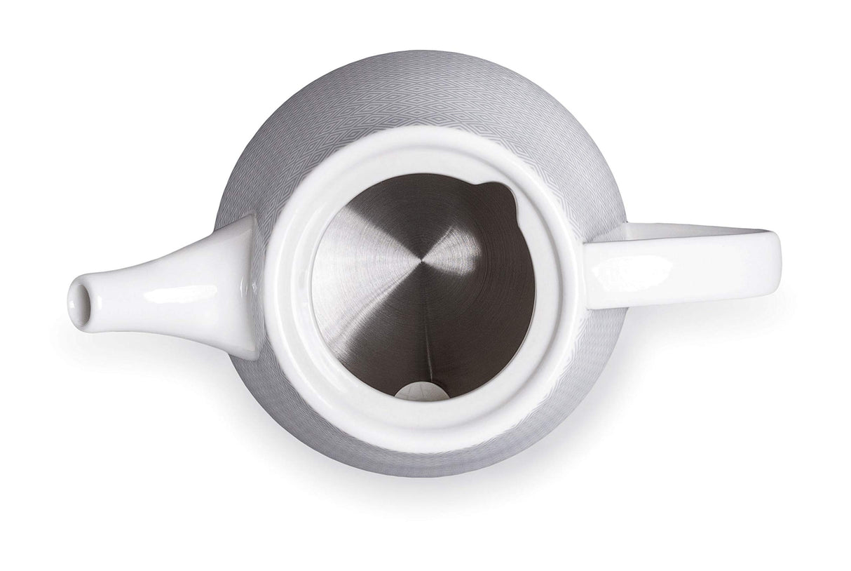 LACOR 69289 - Hervidor de Agua de cerámica Gala Grey, Blanco/Azul, 1L