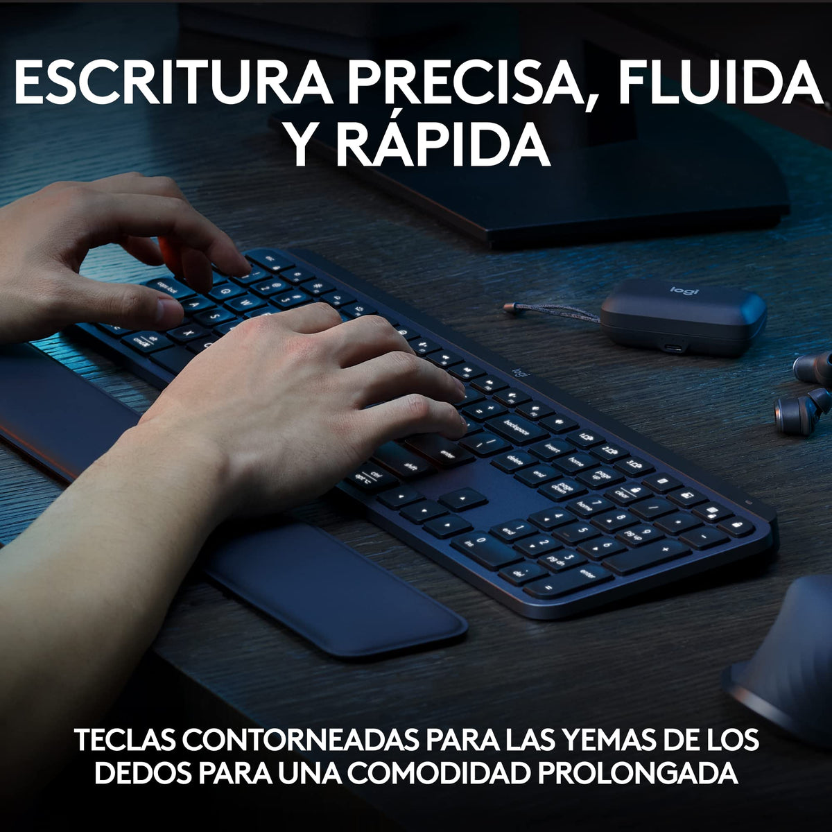 Logitech MX Keys S Plus - Grafito, Disposición QWERTY US Internacional