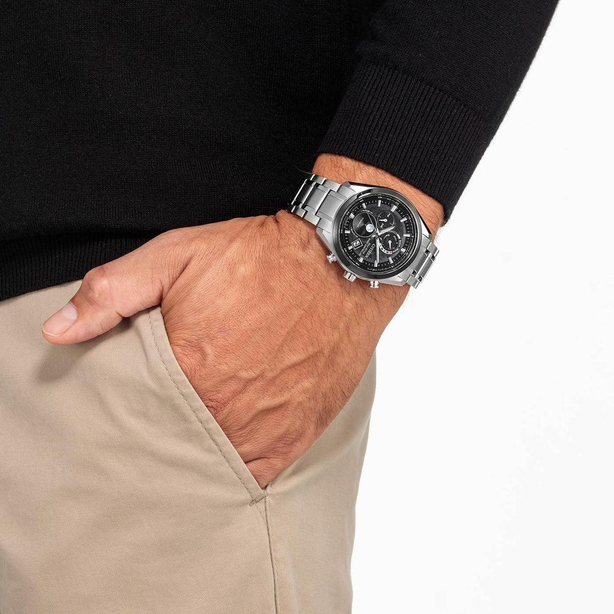 Citizen Reloj Multiesfera para Hombres de con Correa en Titanio BY1018-80E
