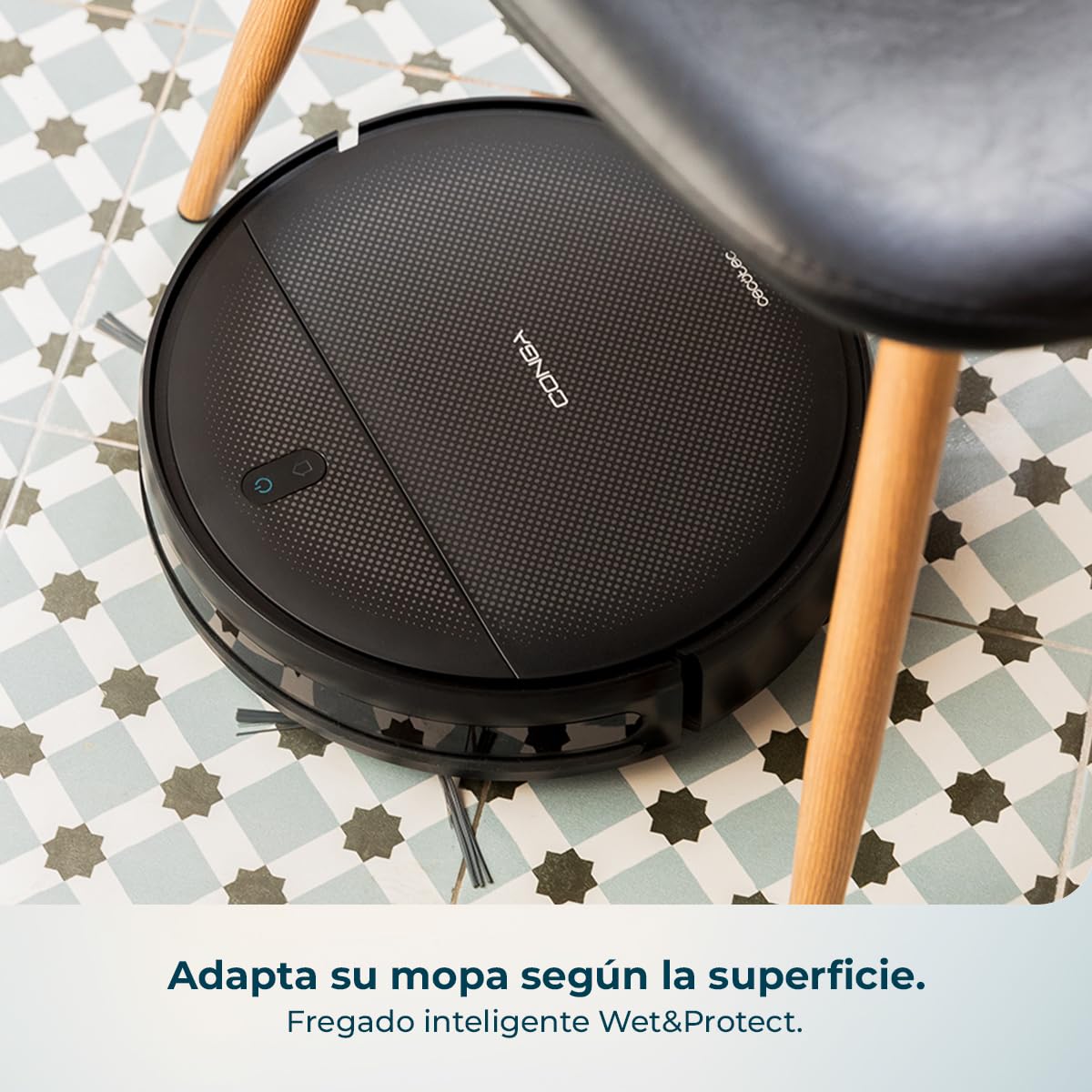 Cecotec Robot Aspirador con Navegación Giroscópica y App Conga M10 X-Treme. 2000Pa, Barre, Aspira, Friega y Pasa la Mopa, Autonomía 120mins, Sensores Anticaídas y 2 Cepillos Laterales
