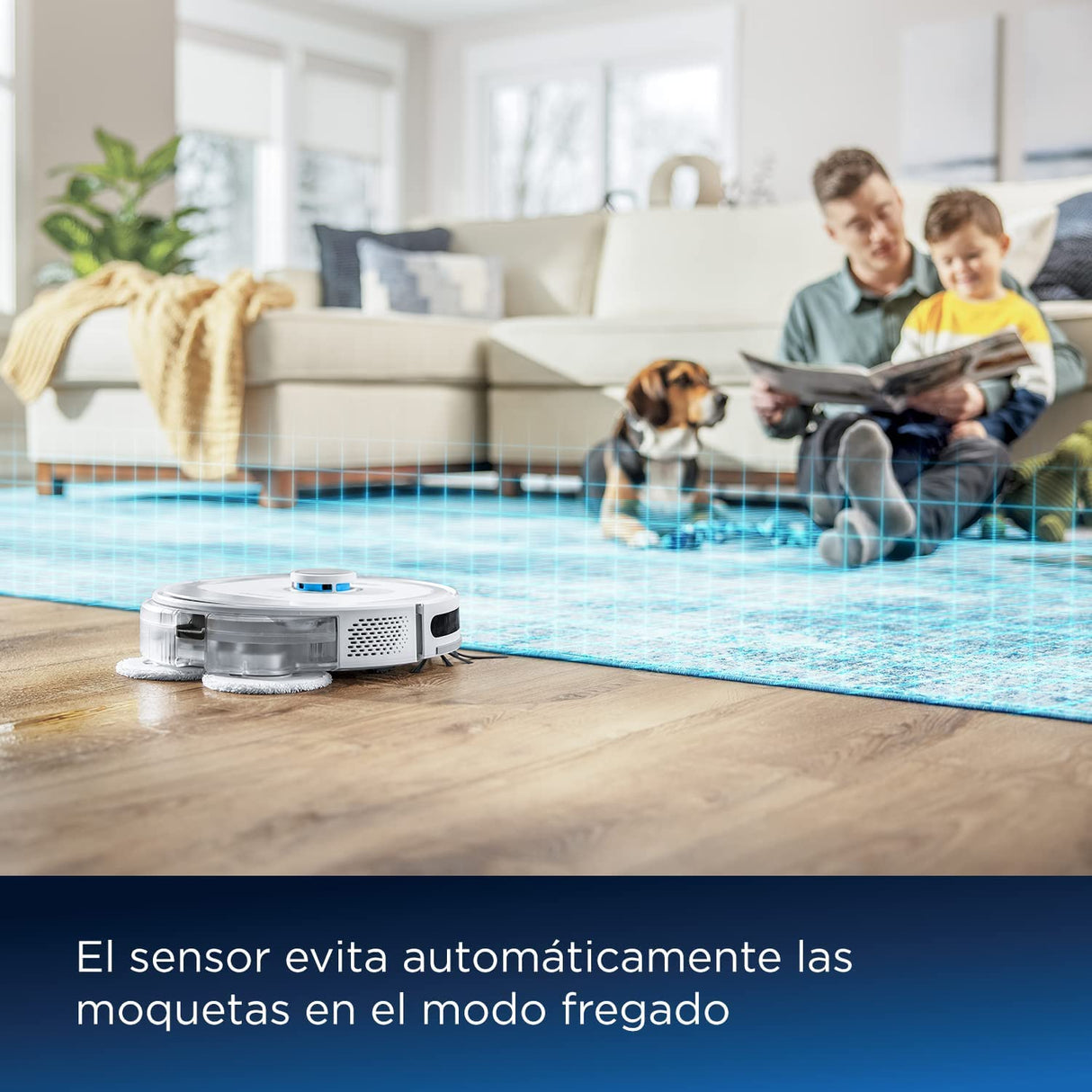 Bissell SpinWave R5 | Robot Aspirador con Mopa | Navegación LIDAR | Detección de Alfombras y Moquetas | Aspiración Potente de hasta 2000pa | Aspirador Sin Cable | 61 dB | Blanco | 3475N