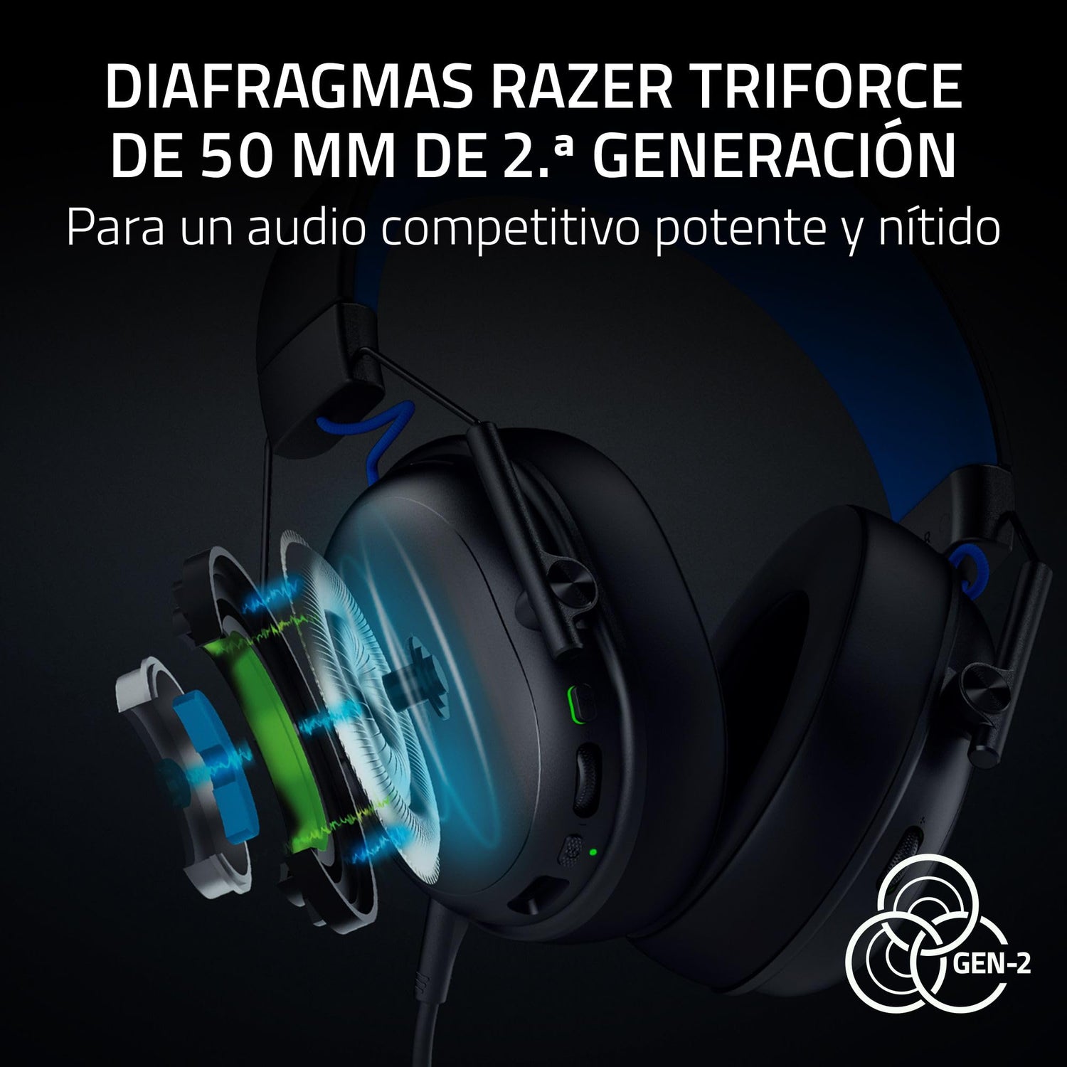 Razer BlackShark V3 X HyperSpeed for PlayStation - Auriculares inalámbricos para esports - Ultraligeros 270g - TriForce 50mm - Micrófono desmontable - HyperSpeed 2,4 GHz & Bluetooth - PS5/PC | Negro
