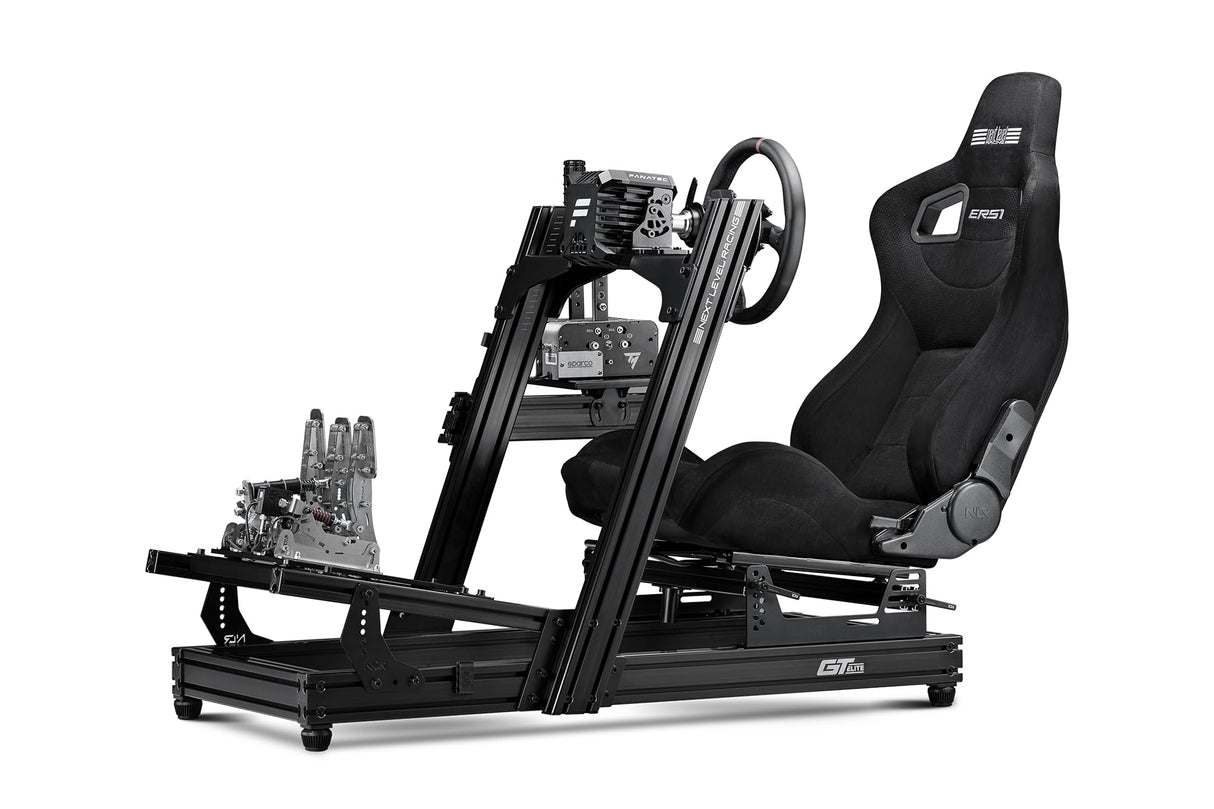 Next Level Racing GTElite Aluminium Simulator Cockpit-Front and Side Mount Edition, Color Black (NLR-E023)