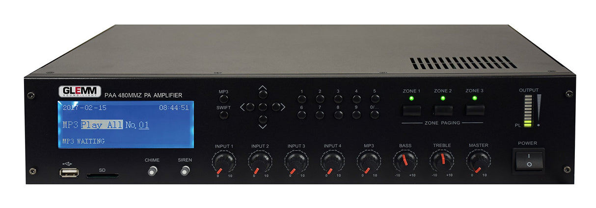 Amplificador PA 480 W programable