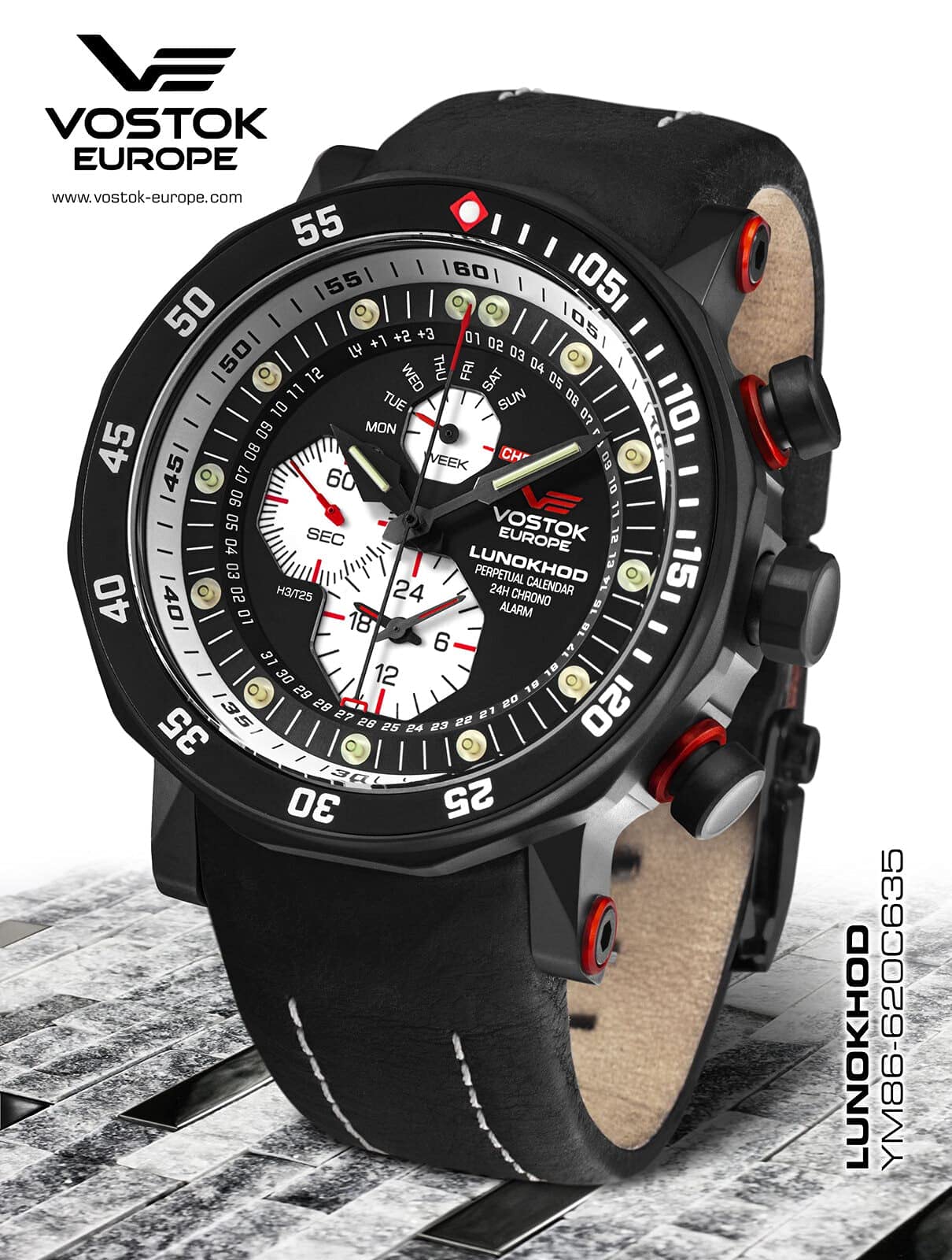 Vostok Europe Reloj Analógico para Hombres de Automático con Correa en Cuero YM86-620C635