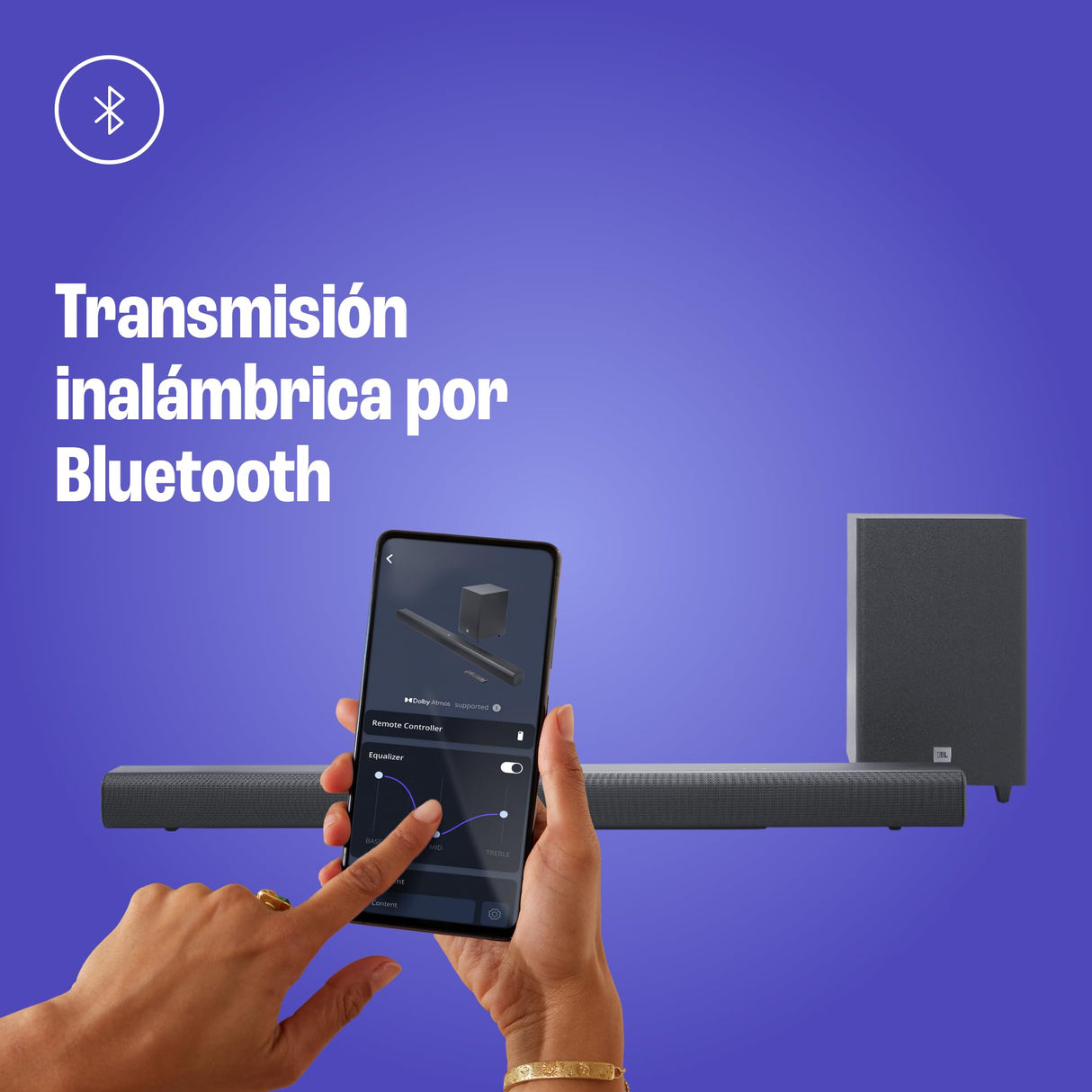 JBL Cinema SB 550 Barra de Sonido de 3.1 canales con subwoofer de 130 cm incorporado para graves profundos y 250 vatios de potente Dolby Audio para una experiencia auditiva de calidad, negro