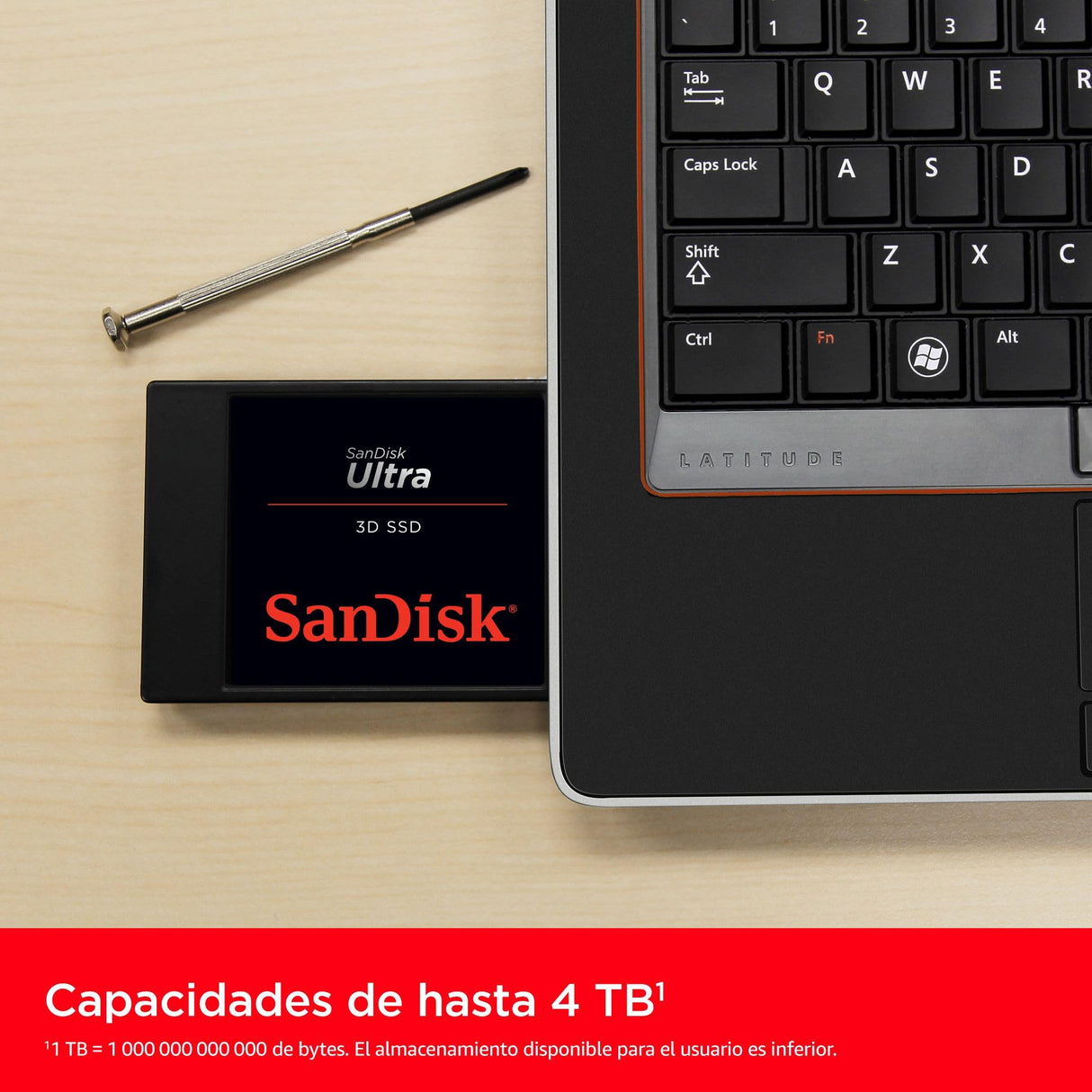 SanDisk Ultra 3D SSD 4 TB SATA 2.5", 3D NAND Technologie, n-Cache 2.0 Technologie, con hasta 560 MB/s, Negro