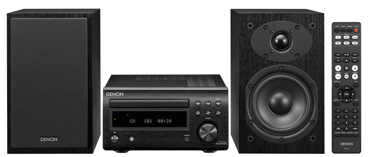 DENON, Sistema Compacto de Alta fidelidad Denon D-M 41 Dab con 2X 30W de Potencia de Salida, Negro.