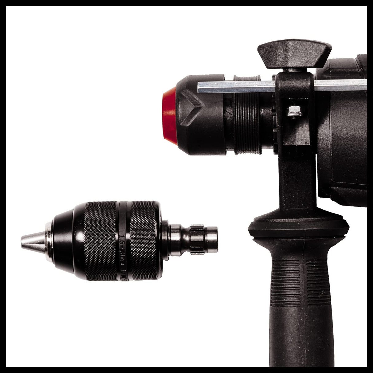 Einhell Martillo perforador TE-RH 950/1 5F (950W, engranaje de 2 marchas, intensidad de impacto 3J, recepción SDS Plus, tope de profundidad, potencia de perforación 28mm, incl. portabrocas adic.)