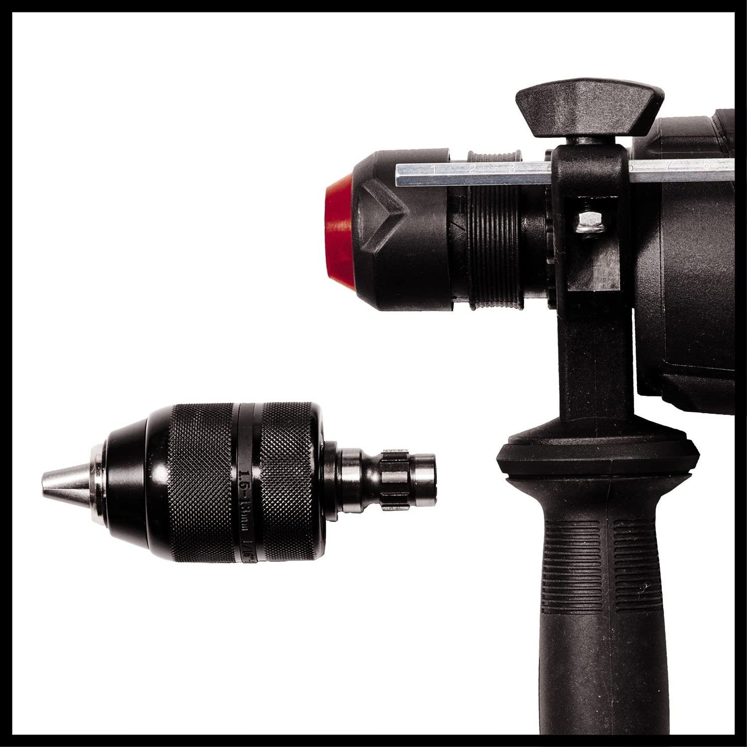 Einhell Martillo perforador TE-RH 950/1 5F (950W, engranaje de 2 marchas, intensidad de impacto 3J, recepción SDS Plus, tope de profundidad, potencia de perforación 28mm, incl. portabrocas adic.)