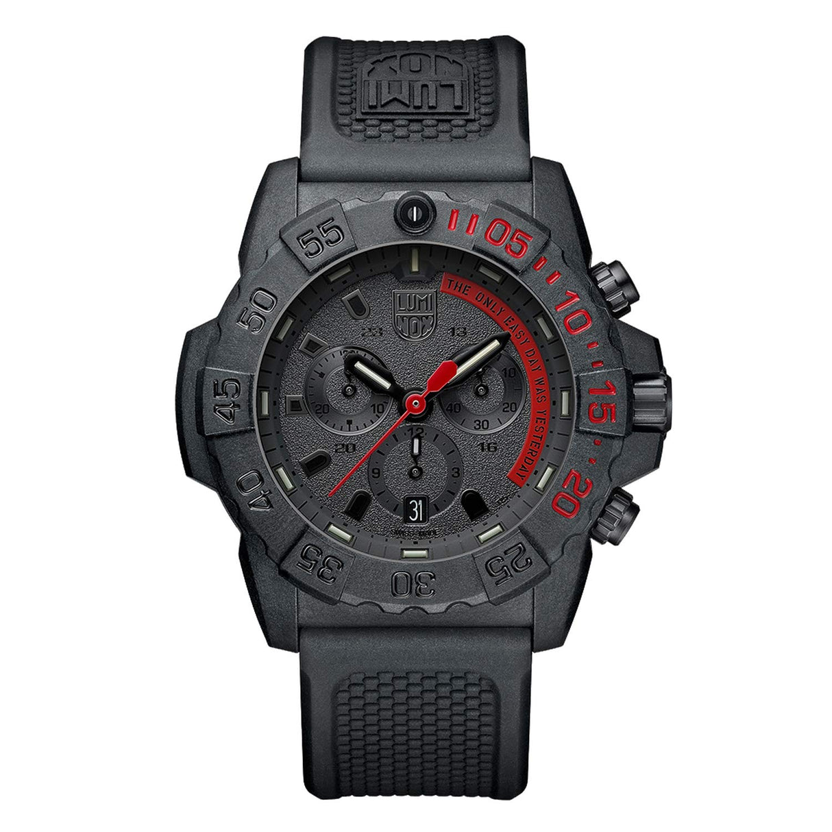 Luminox Navy Seal XS.3581.EY Reloj Caballero 45mm - Reloj de Buceo Militar en Negro Cronógrafo con función de Fecha Resistente al Agua 200m