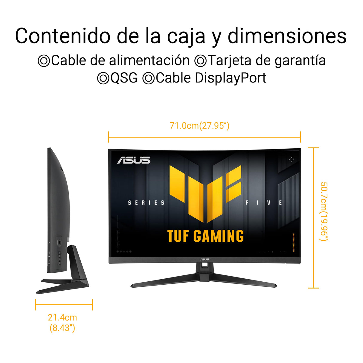 ASUS TUF Gaming VG32VQM5B - Monitor de 31,5", Full HD, Curvo, 250 Hz (OC), ELMB Sync, FreeSync Premium, Tiempo de Respuesta de 0,5 ms, 120% sRGB, DisplayWidget Center