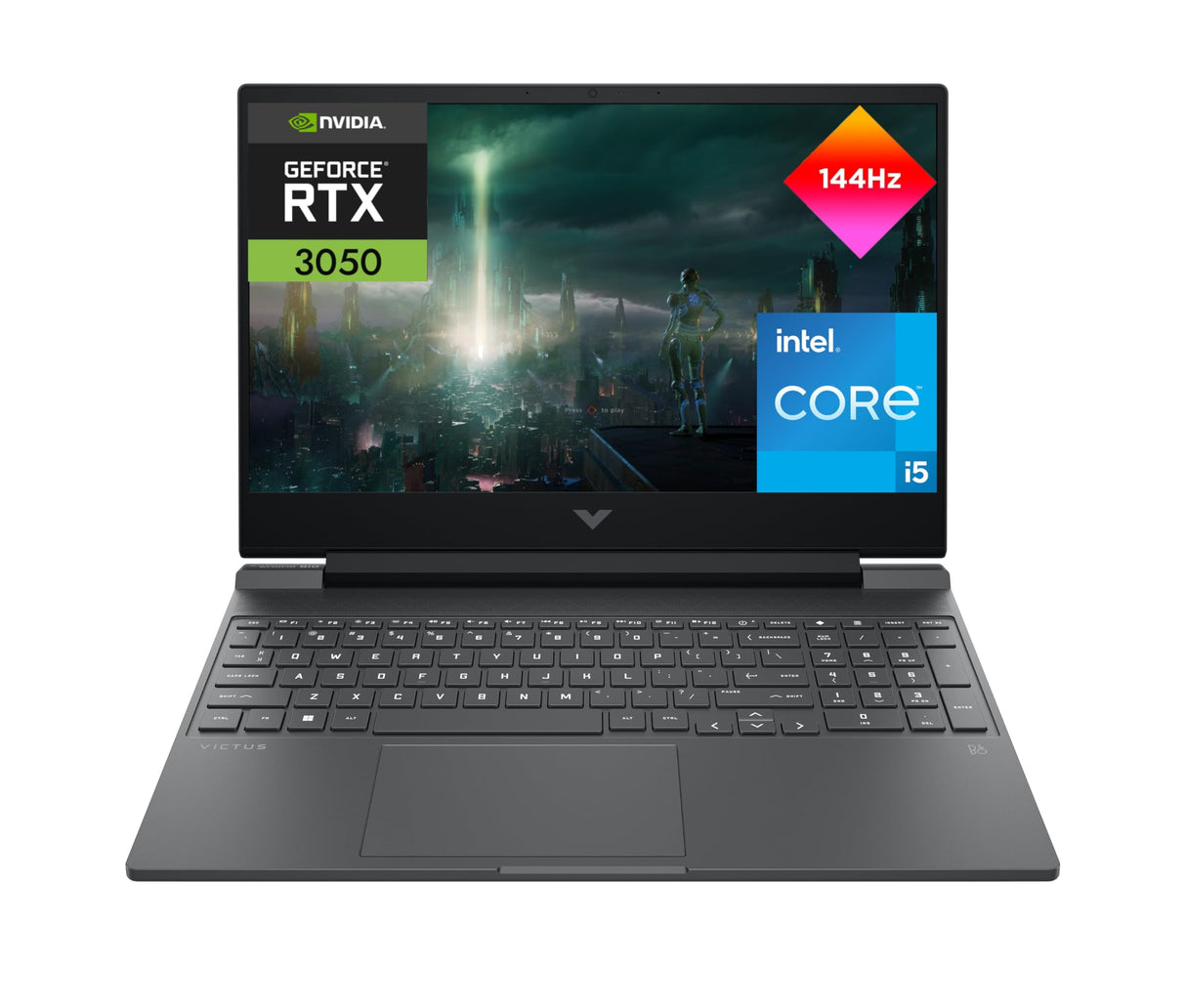 HP Victus 15-fa2002ns - Ordenador portátil Gaming de 15.6" FHD (Intel Core i5-13420H, 16GB RAM, 512GB SSD, NVIDIA GeForce RTX 3050, FreeDOS) Black- Teclado QWERTY Español