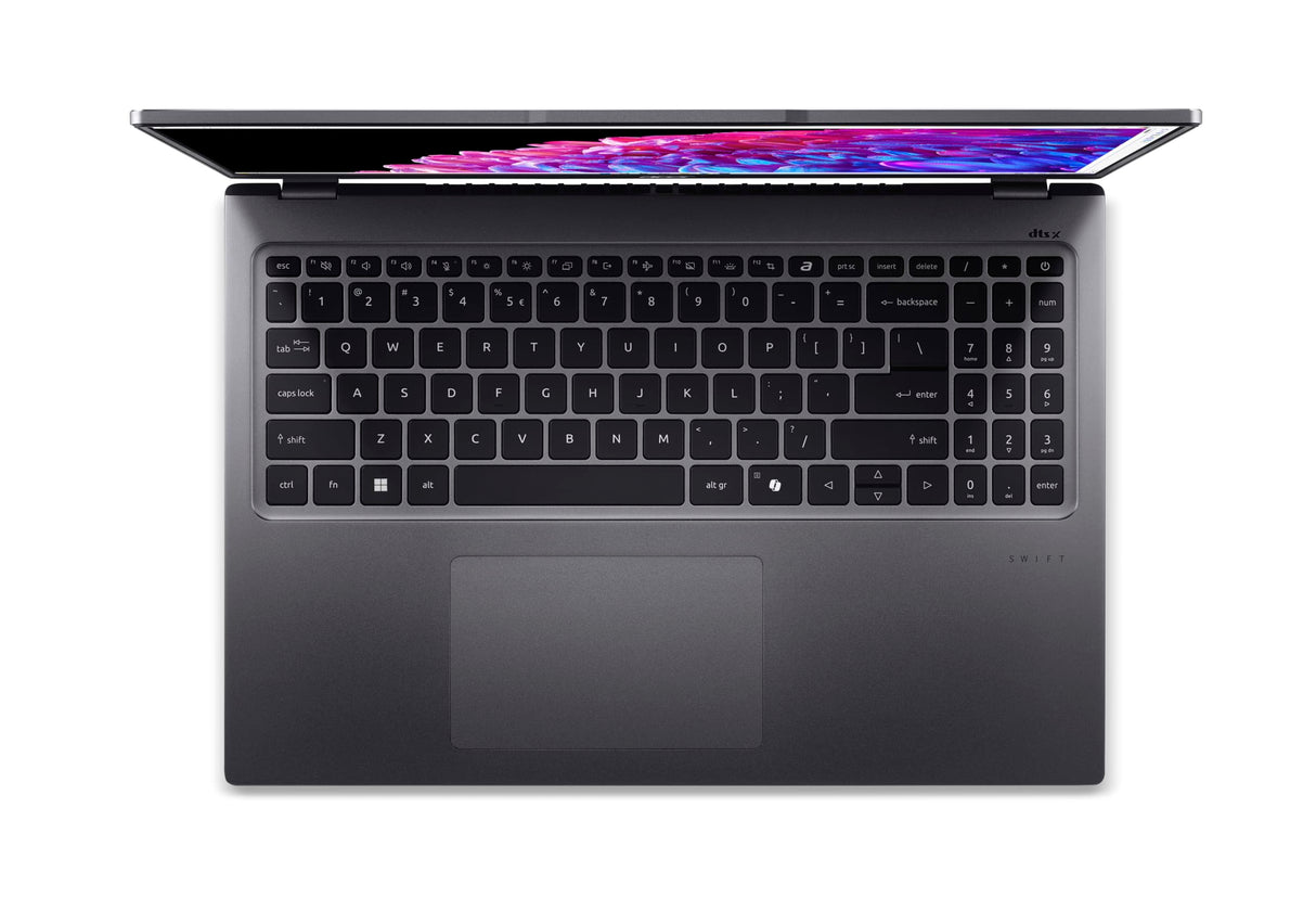 Acer Swift Go 16 SFG16-72-99Q7 - Ordenador Portátil 16" WQHD OLED (Intel Core Ultra 9 185H, 32GB RAM, 1TB SSD, Intel Arc Graphics, Windows 11 Home) Plata - Teclado QWERTY Español