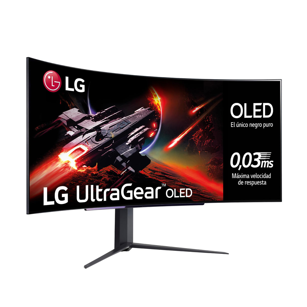 LG 45GR95QE-B - Monitor Gaming Ultragear (OLED: 3440x1400, 21:9, 200cd/m², 1.5M:1, 0.03ms, 240Hz, DCI-P3>90%, HDR10); diag. 113cm; HDMI, USB-A; NVIDIA G-Sync, AMD FreeSync Premium, Negro