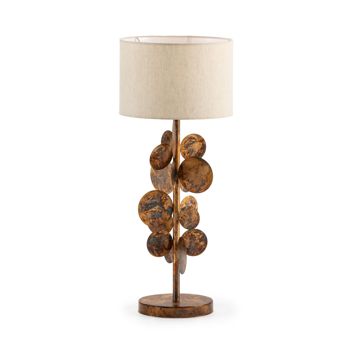 LAMPARA SOBREMESA 30X30X71 METAL DORADO CON PANTALLA