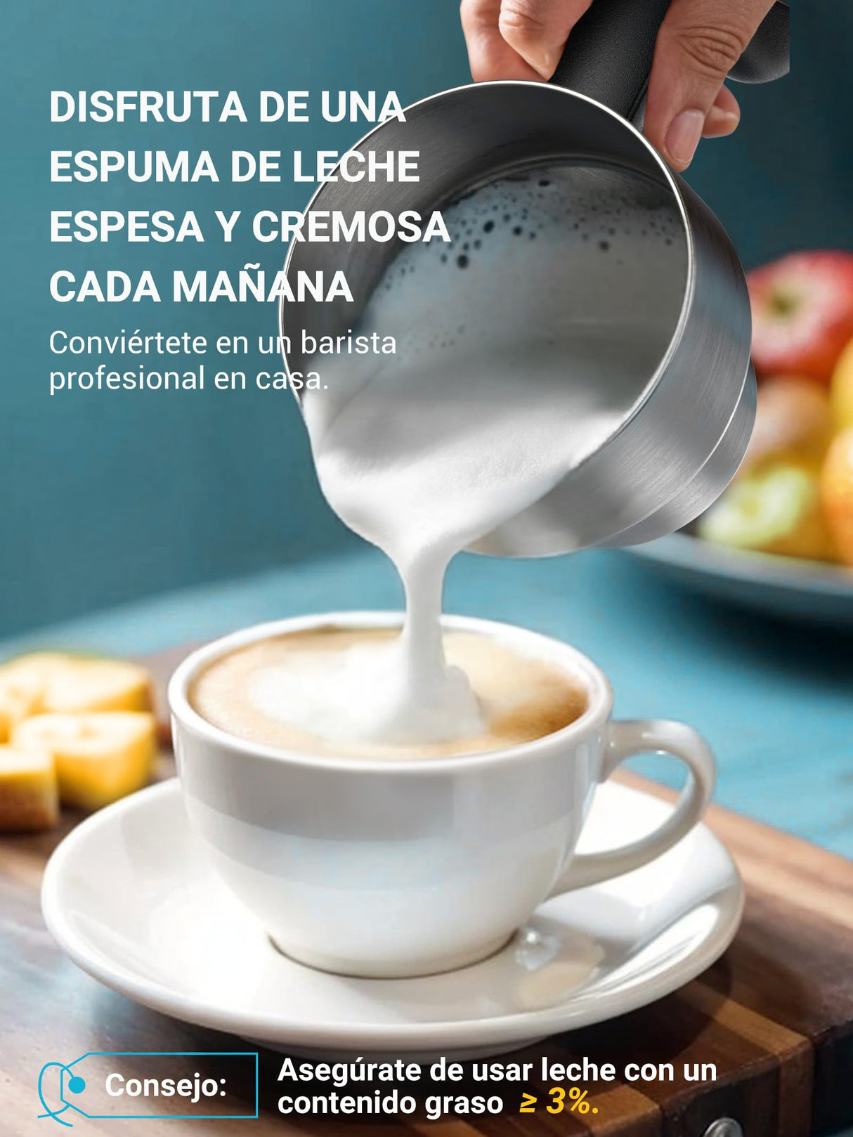 Livatro Espumador De Leche Eléctrico Con Doble Taza 600ml & 400ml, Espumador Leche Eléctrico Que No Quema La Leche, Lavavajillas,Acero Inoxidable,Para Leche Caliente Y Fría,Chocolate Y Comida De Bebé