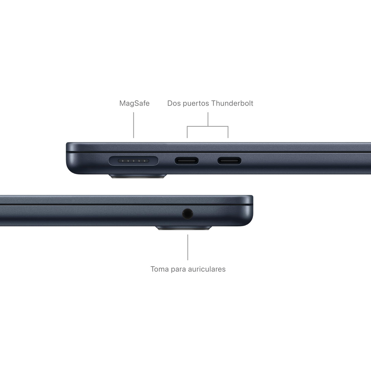 Apple 2024 MacBook Air de 13 Pulgadas con Chip M3: Pantalla Liquid Retina, CPU 8 núcleos, GPU 8 núcleos, 16 GB de Memoria unificada, SSD de 256 GB, Touch ID, Medianoche
