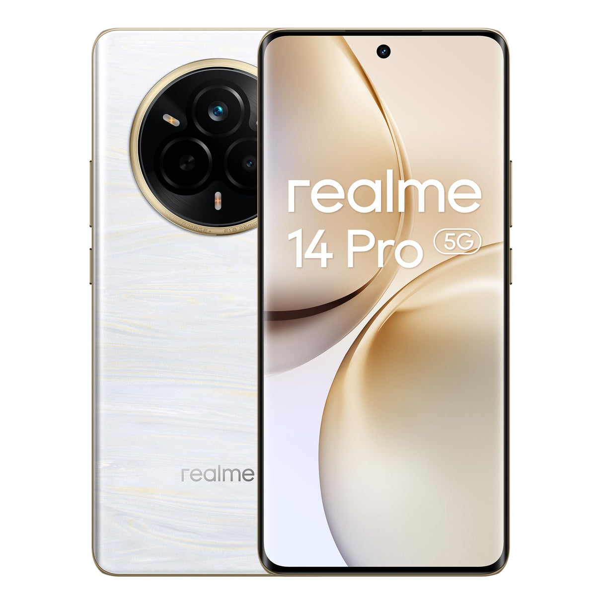 realme 14 Pro Smartphone 5g, 12 + 512 GB, Exclusivo de Amazon,Batería 5260 mAh, cámara Sony IMX882 OIS AI,Diseño Que Cambia de Color con el frío, IP69, Blanco(sin Adaptador)