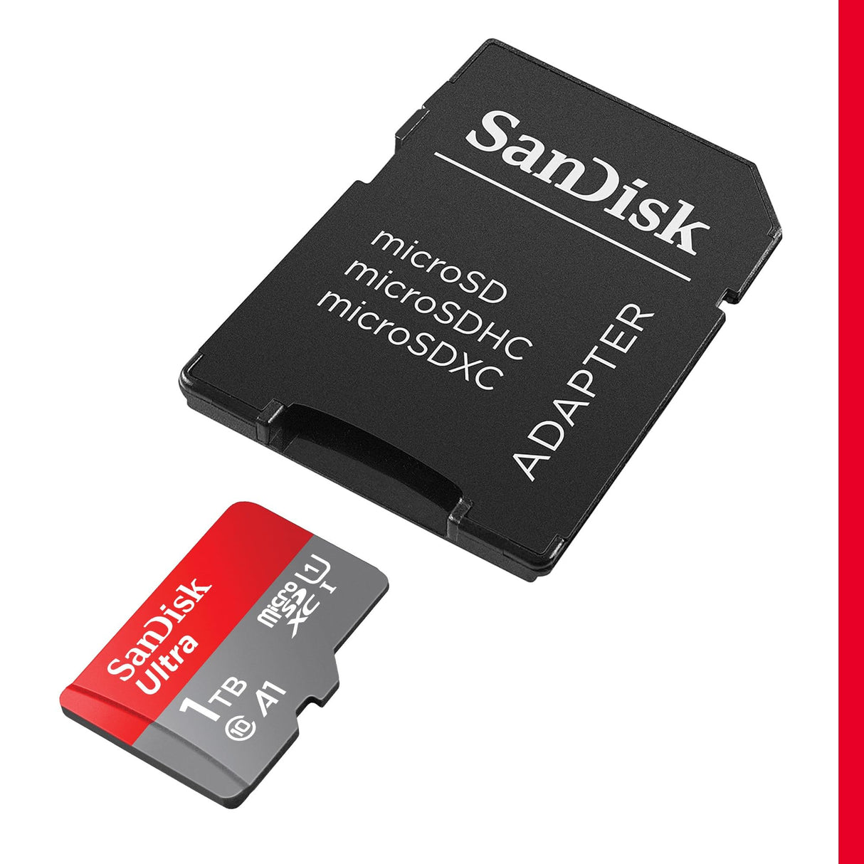 SanDisk Ultra Tarjeta Micro SDXC 1 TB + adaptador SD (Compatibles con tabletas y móviles Android, UHS-I, hasta 150 MB/s, Video Full HDD, Clase A1 de rendimiento, Class 10, U1)