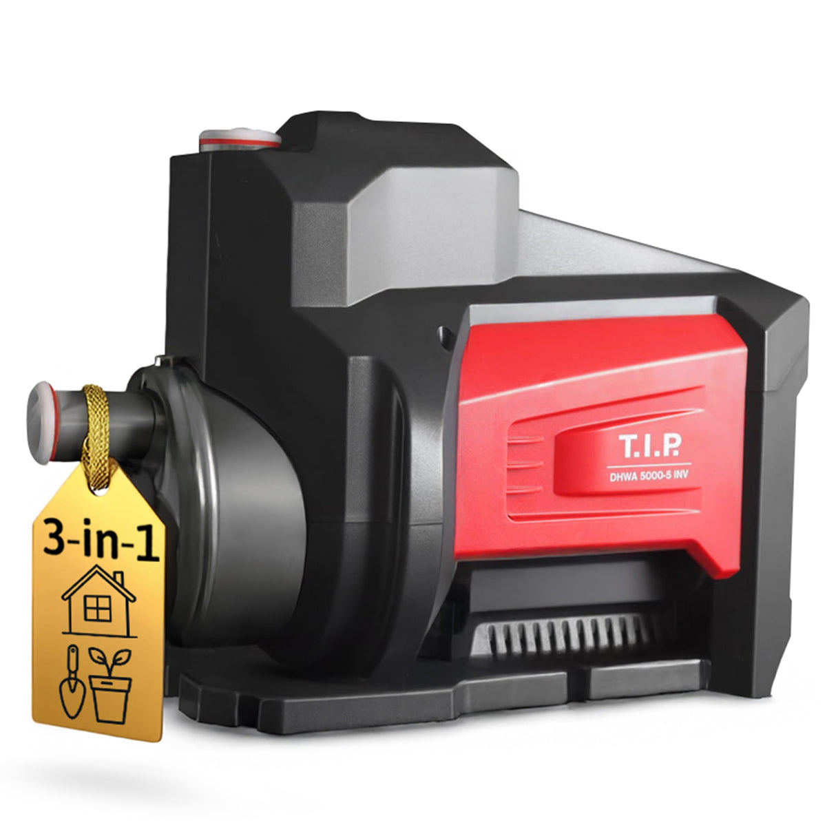 T.I.P. Bomba inverter DHWA 5000-5 INV – Bomba doméstica y de jardín de alto rendimiento, 5000 l/h, 4,8 bar, 550 W, eficiente y silenciosa, estación de agua doméstica y grupo de presión en uno