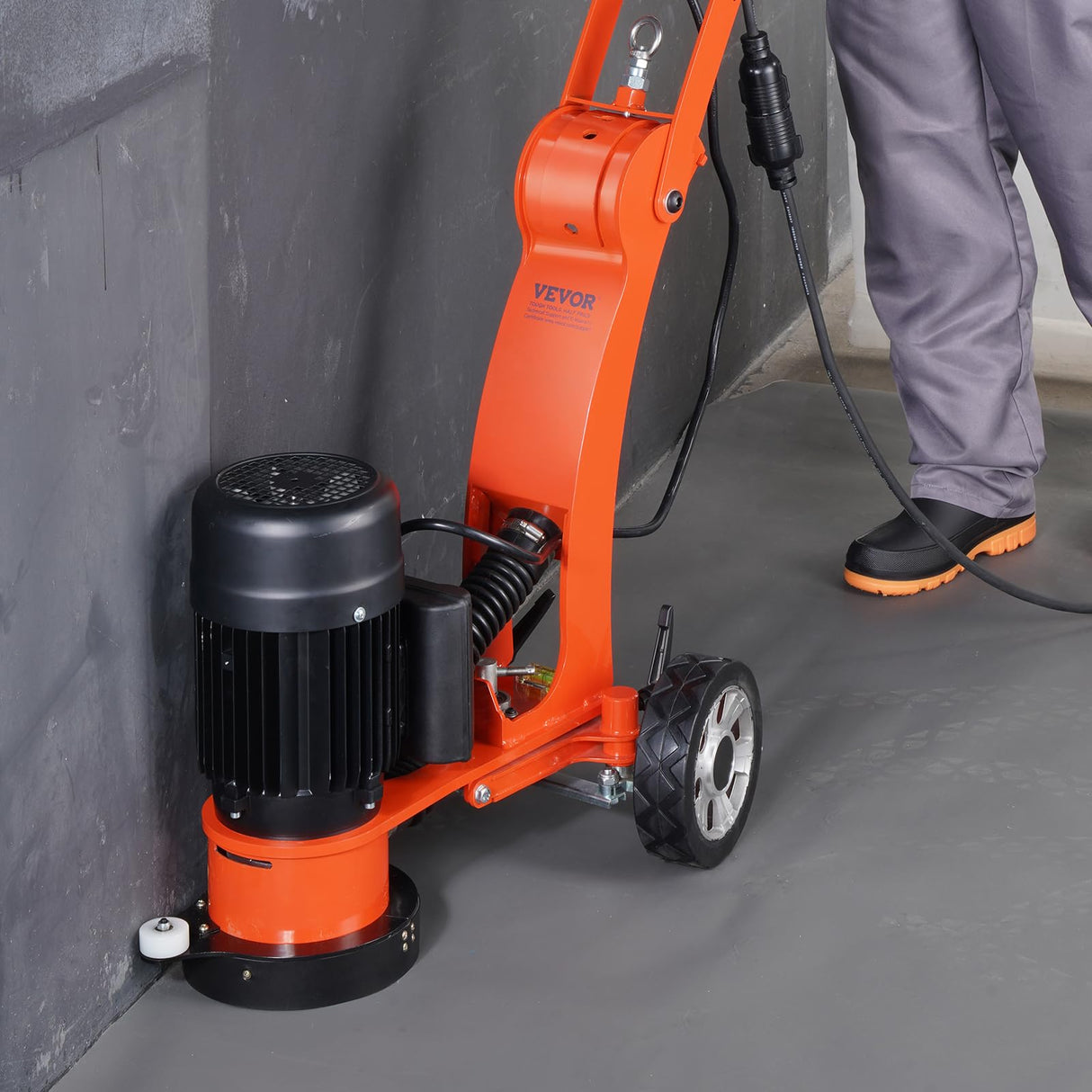 VEVOR Amoladora Eléctrica para Pisos de Concreto 1500W Reparadora de Concreto con Disco de Lijado para Pisos 180 mm 1400 RPM Motor sin Escobillas Amoladora de Superficies para Granito, Mármol, Piedras