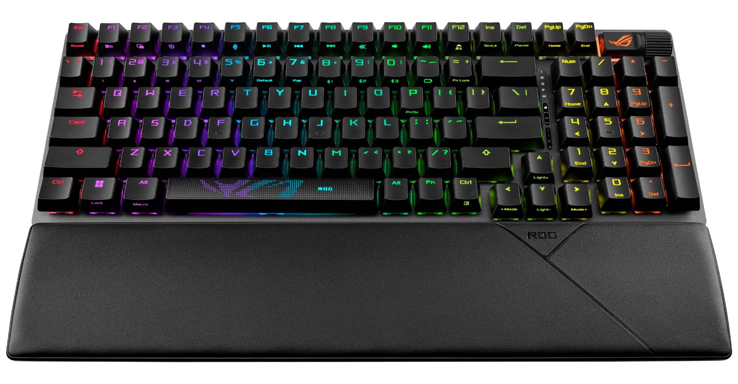 ASUS ROG Strix Scope II 96 - Teclado Gaming inalámbrico (Accesos rápidos, Control multifunción, interruptores ROG NX Intercambiable, Teclas doubleshot, 3 ángulos de inclinación), QWERTY español