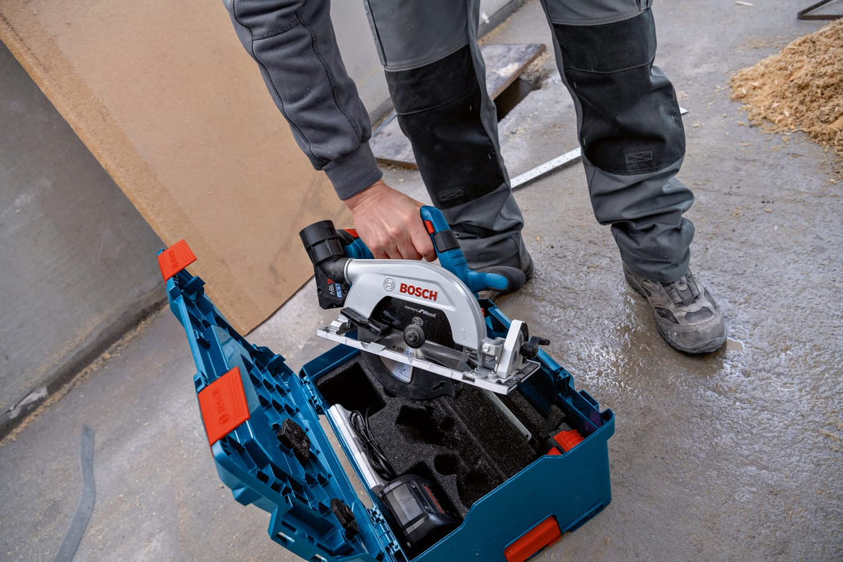 Bosch Professional 18V System GKS 18V 57-2 - Sierra circular a batería (Brushless, Ø 165 mm, profundidad de corte 57 mm, sin batería, en L-BOXX)