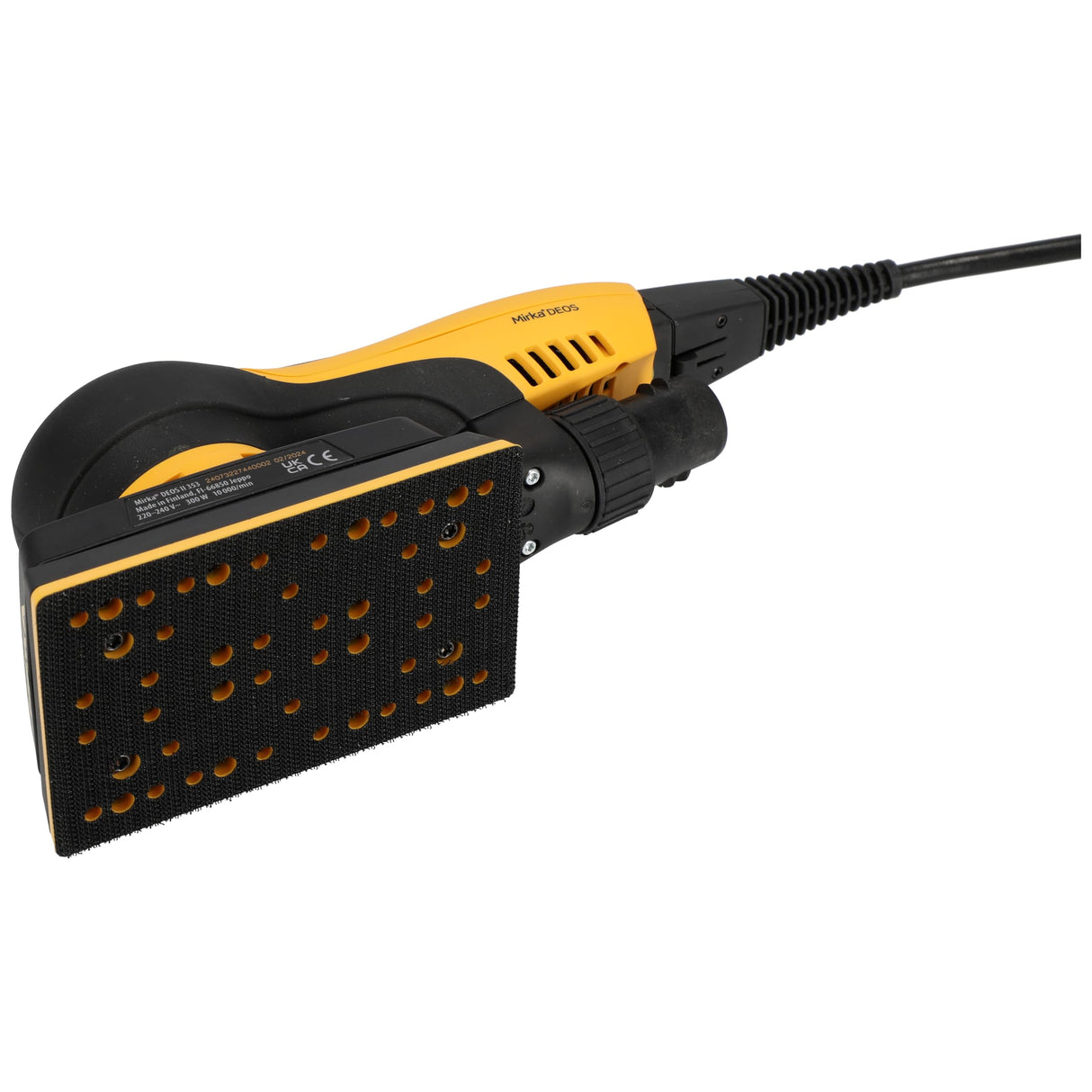 Mirka DEOS II 353 lijadora orbital en maletín 81x133mm 300 W lijadora de baja vibración para el lijado sin polvo de madera, tabiquería seca y metal con papel de lija velcro / MID3534044CA
