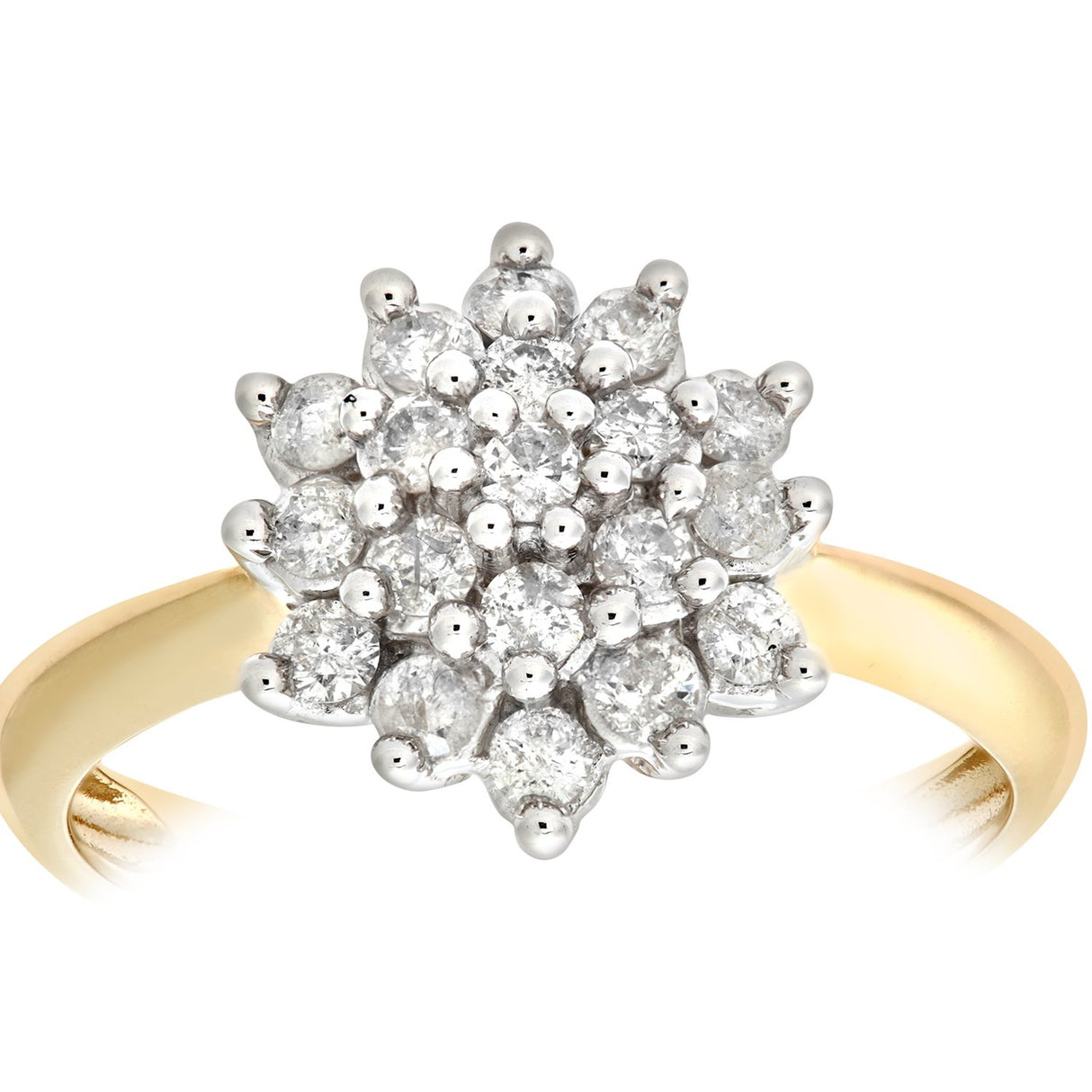 Naava Anillo para Mujer de Oro Amarillo 9K con Diamantes Talla 22