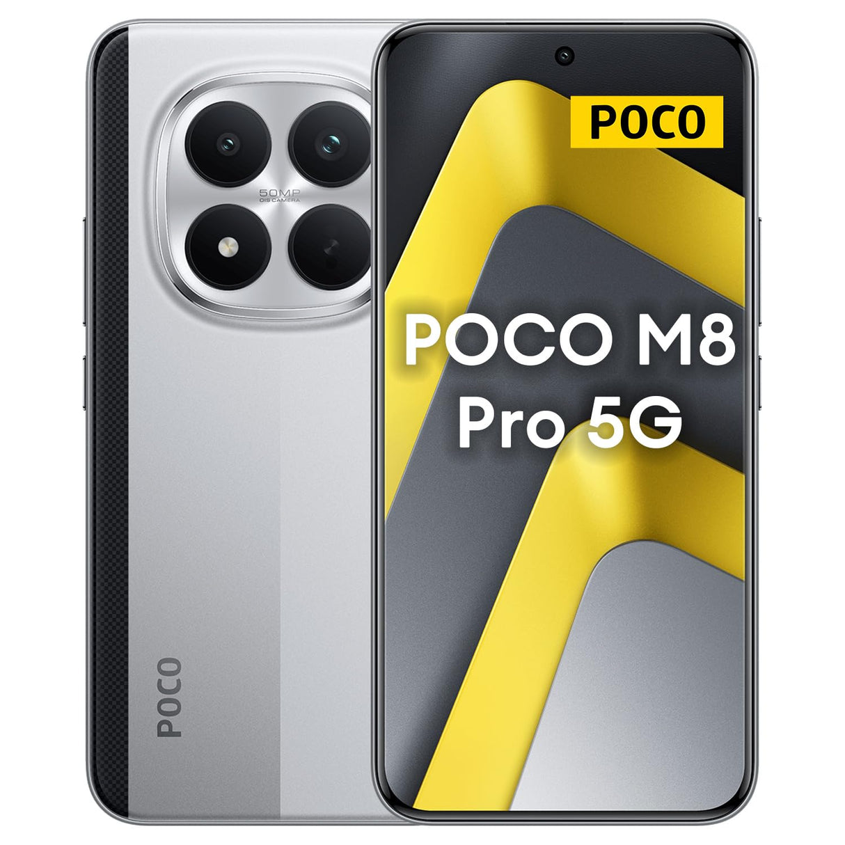 XIAOMI POCO M8 Pro 5G - Smartphone de 12+512GB, Pantalla de 6,83" 1.5K AMOLED, Snapdragon 7s Gen 4, cámara de 50MP, Hypercharge 100W, Cargador no Incluido, Plata (Versión ES)