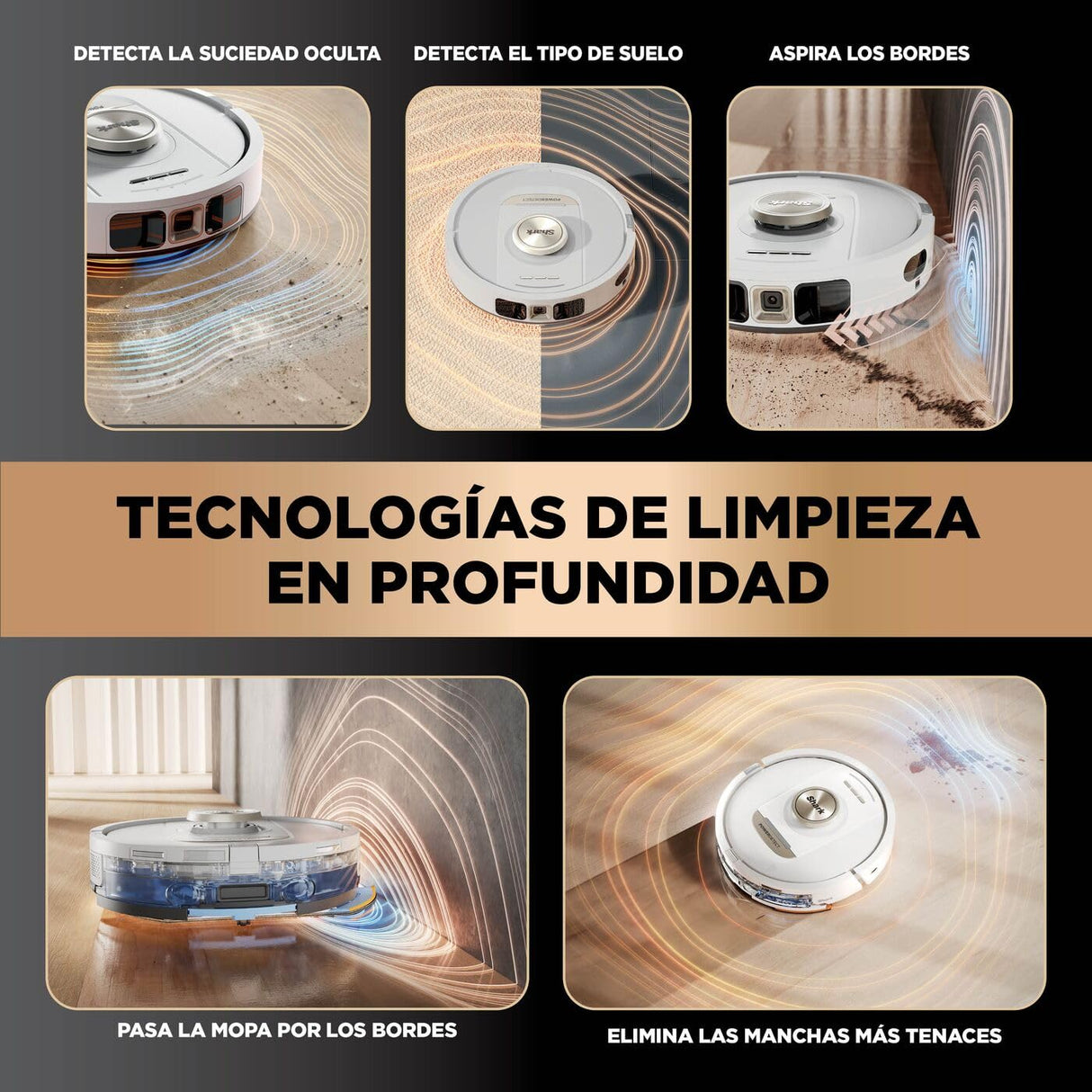 Shark PowerDetect Robot Aspirador y mopa 2 en 1, Base NeverTouch Pro con Limpieza, Carga y Vaciado automáticos, 60 días, navegación 3D y LiDAR, NeverStuck, WiFi/App, Blanco, AV2800ZEEUWH